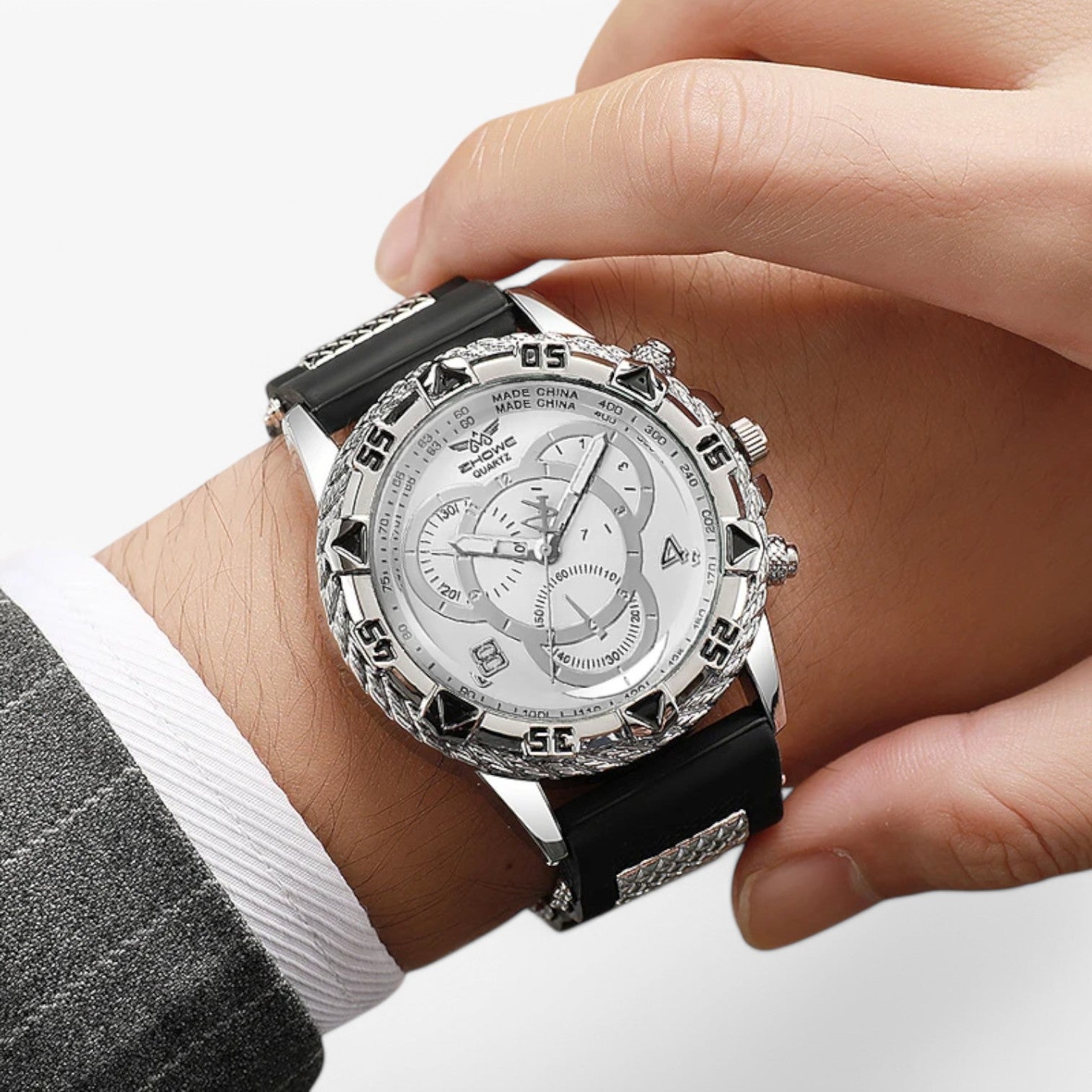 Renato | Orologio sportivo elegante con cinturino in silicone comodo - - mens accessory watch watch for men - Concept Palermo