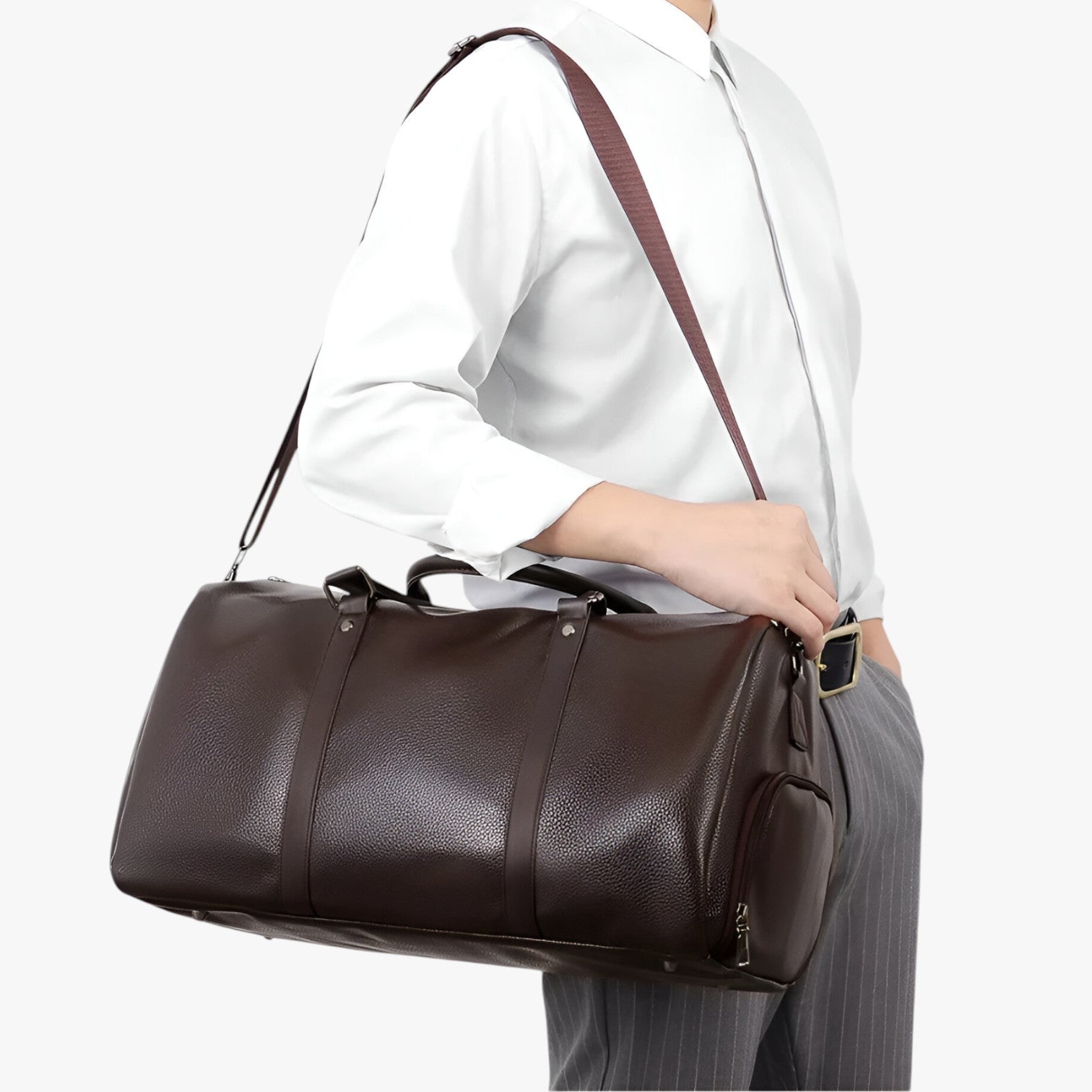 Theo | Borsa da Viaggio in Pelle Uomo Eleganza, Spazio e Comfort in Movimento - - Bags bags for men duffle bags Shoulder & Crossbody Bags Shoulder Bags - Concept Palermo