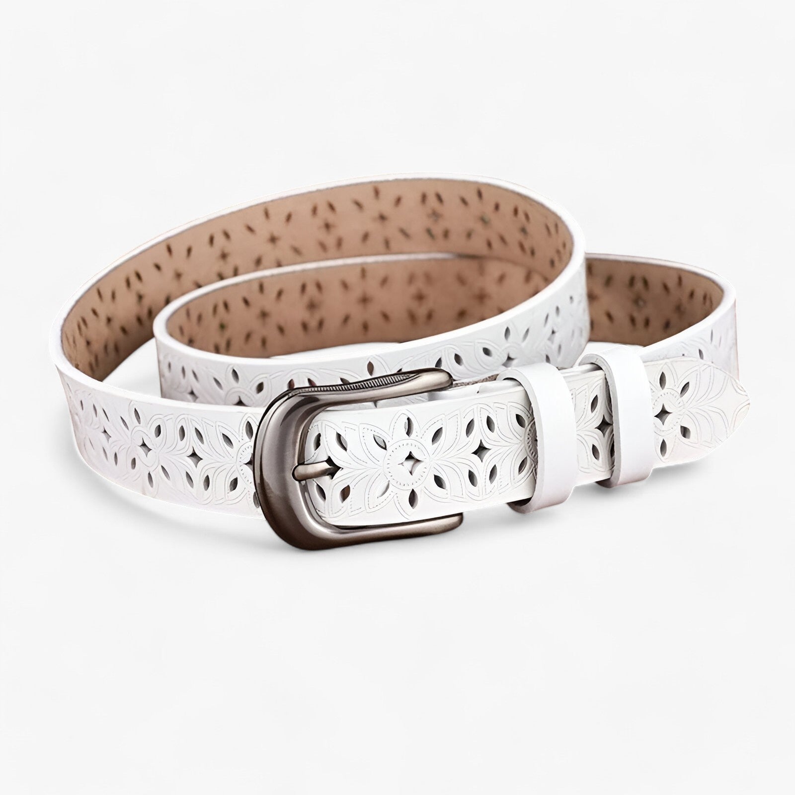 Janice | Nuova cintura in pelle - Elegante e resistente in pelle - Bianco 115CM - belts waist belt for women Womens belt - Concept Palermo