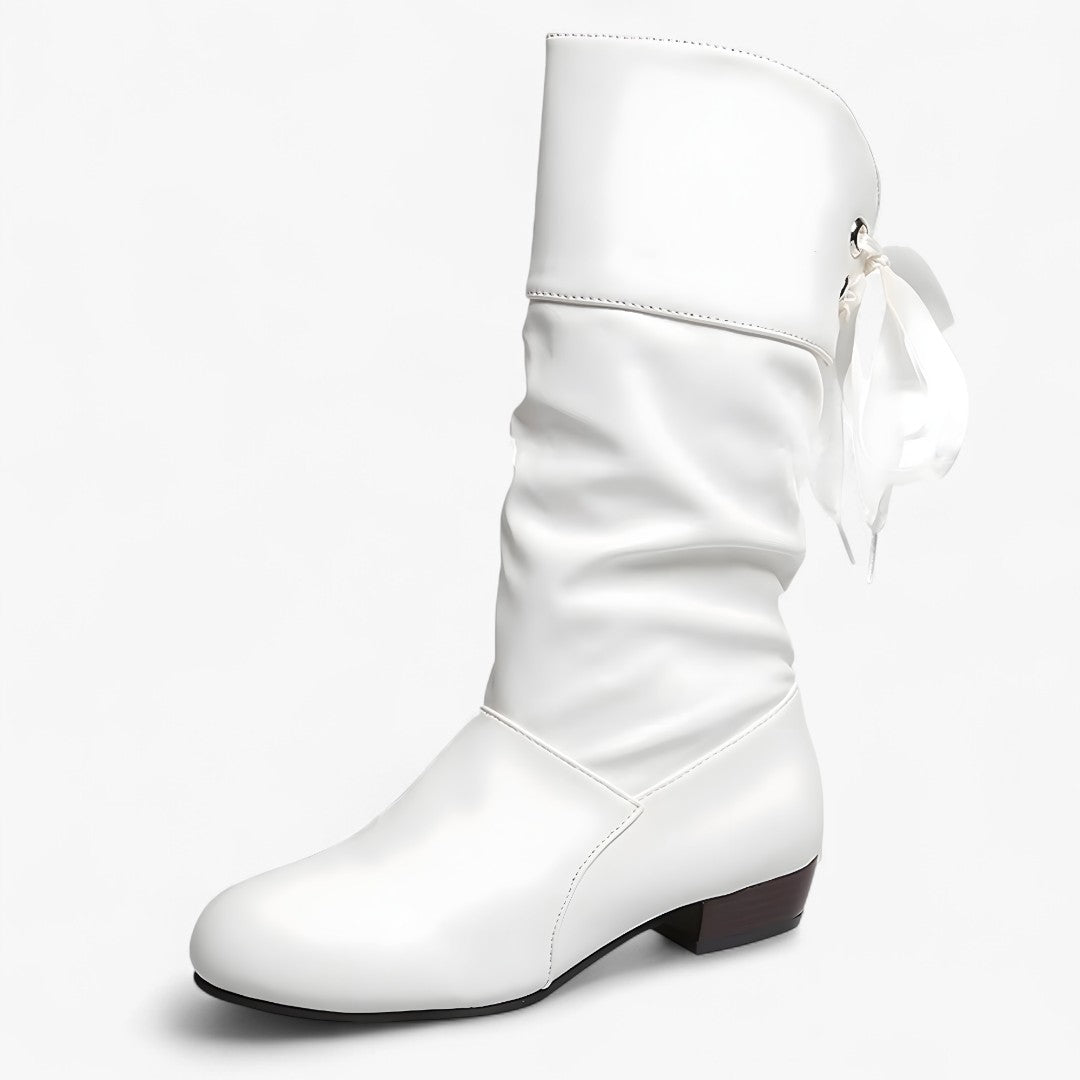 Alice | Stivali western al polpaccio con tacco spesso - Bianca - BOOTS Boots & Shoes - Concept Palermo