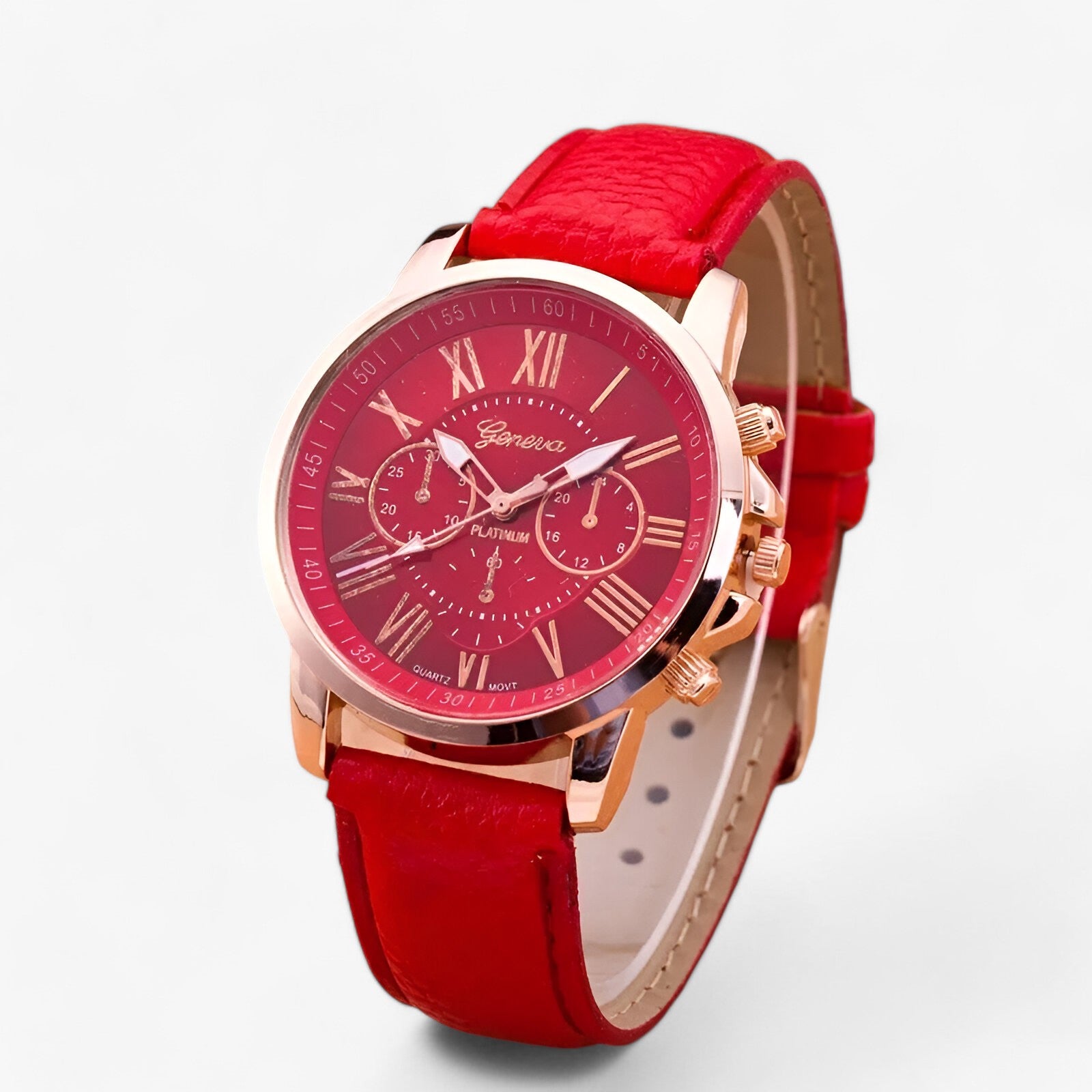Kleng | Orologio da donna di lusso - Impermeabile in pelle per ogni occasione - Rosso - Elegant watch lady watch watch for women WOMEN wrist watches for women - Concept Palermo