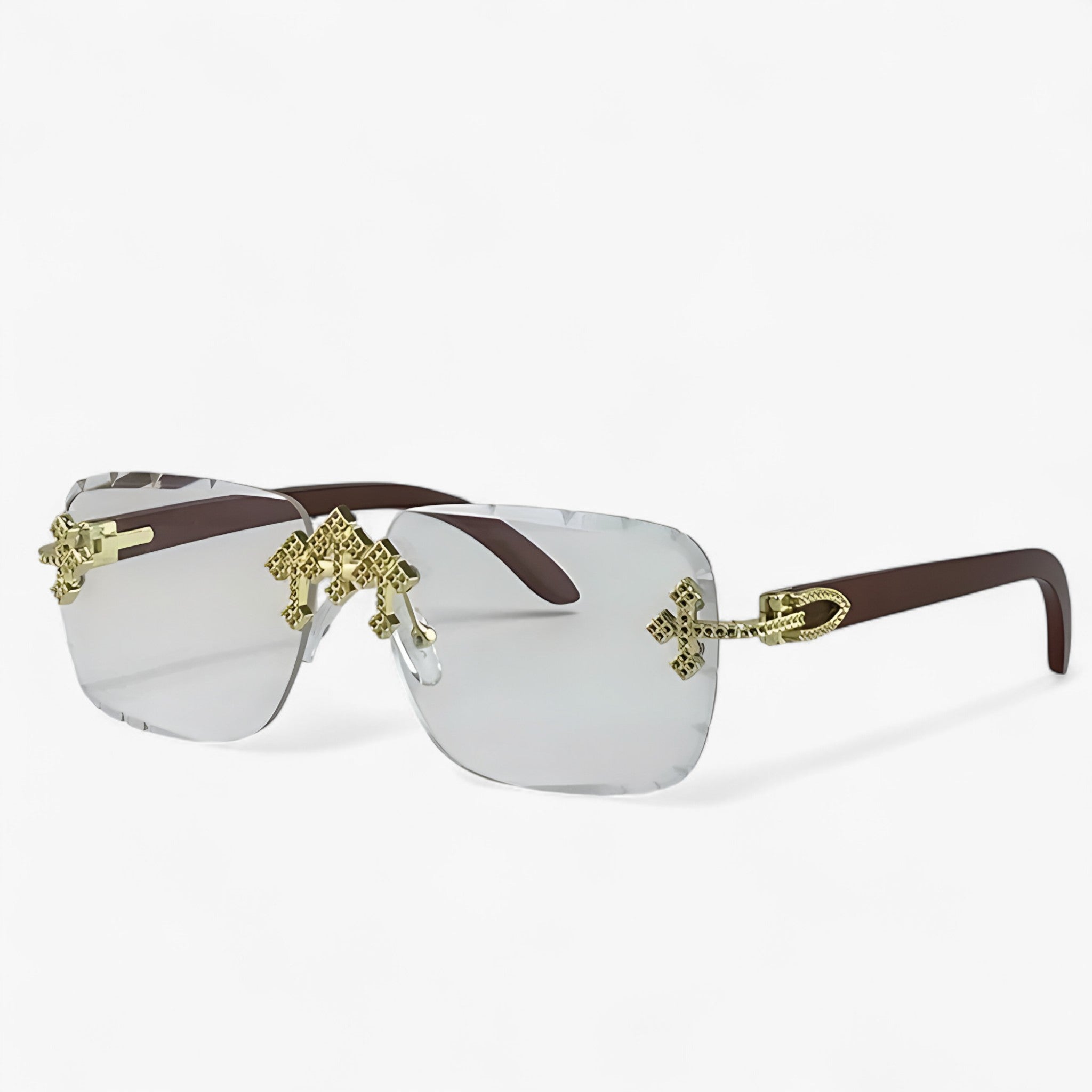 Finn | Occhiali da sole senza montatura stile steampunk - Marrone Chiaro - Fashion Sunglasses men sunglasses polarized mens sunglasses Polarized man sunglasses Sunglasses sunglasses polarized men - Concept Palermo