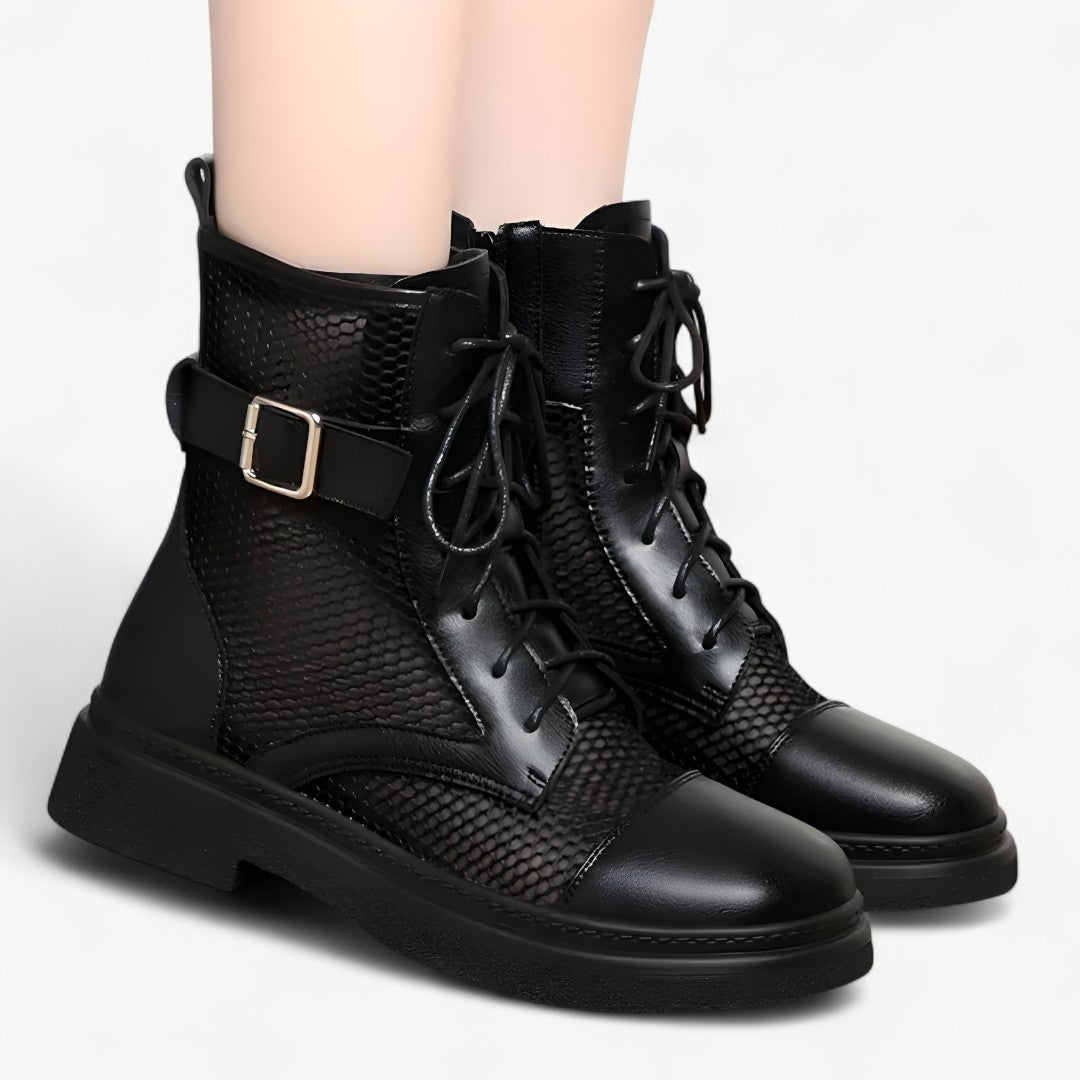 Talia | Stivali in rete con lacci e plateau sottile per l'estate - - BOOTS Boots & Shoes - Concept Palermo