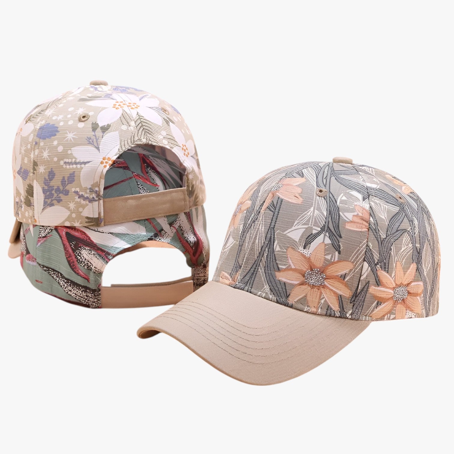 Ezra | Cappellino da baseball in cotone con stampa a foglie e visiera parasole - - Baseball caps caps mens cap - Concept Palermo