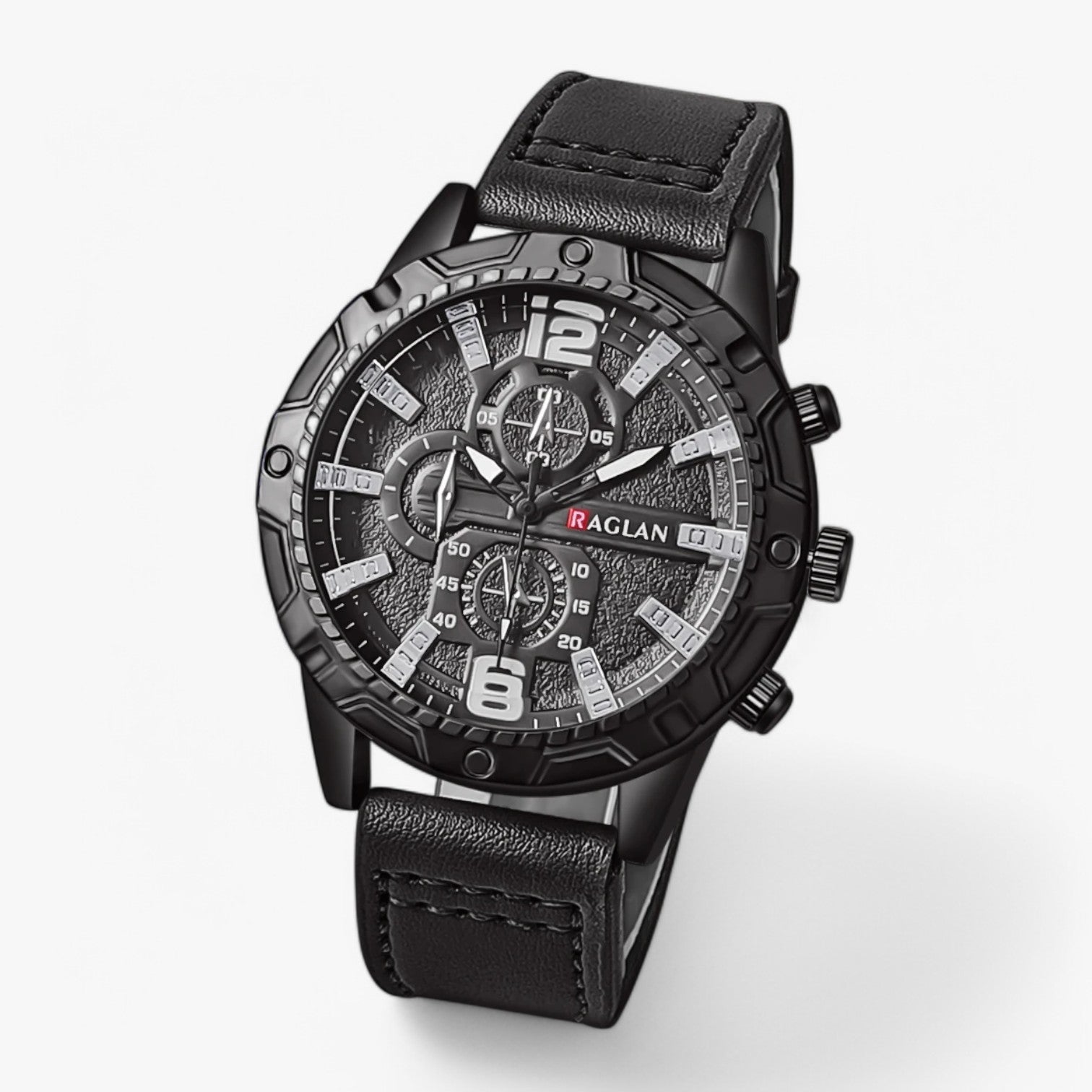 Viggo | Elegante e Confortevole – Orologio da Polso in Pelle per Uomini - Nero - mens accessory watch watch for men - Concept Palermo