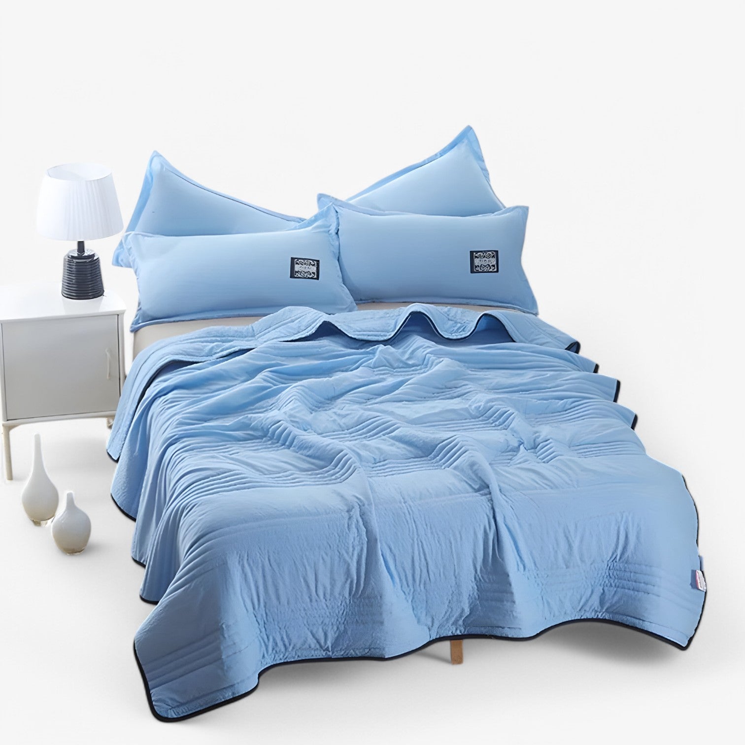 Leilani | Ademend e pelle amichevole – Coperta estiva per il massimo comfort - Blauw - Home Home & Garden home decor - Concept Palermo
