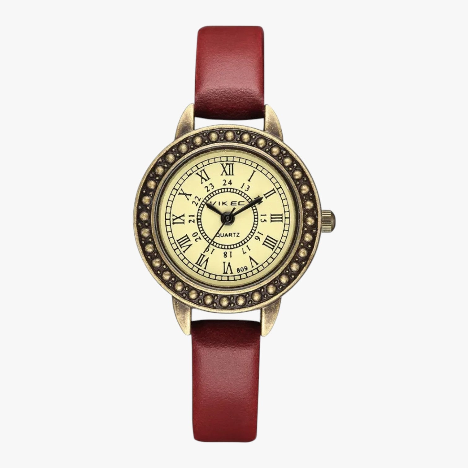 Laurel | Orologio vintage in pelle con quadrante romano - Rosso - female watch ladies watch watch watch for women watches - Concept Palermo