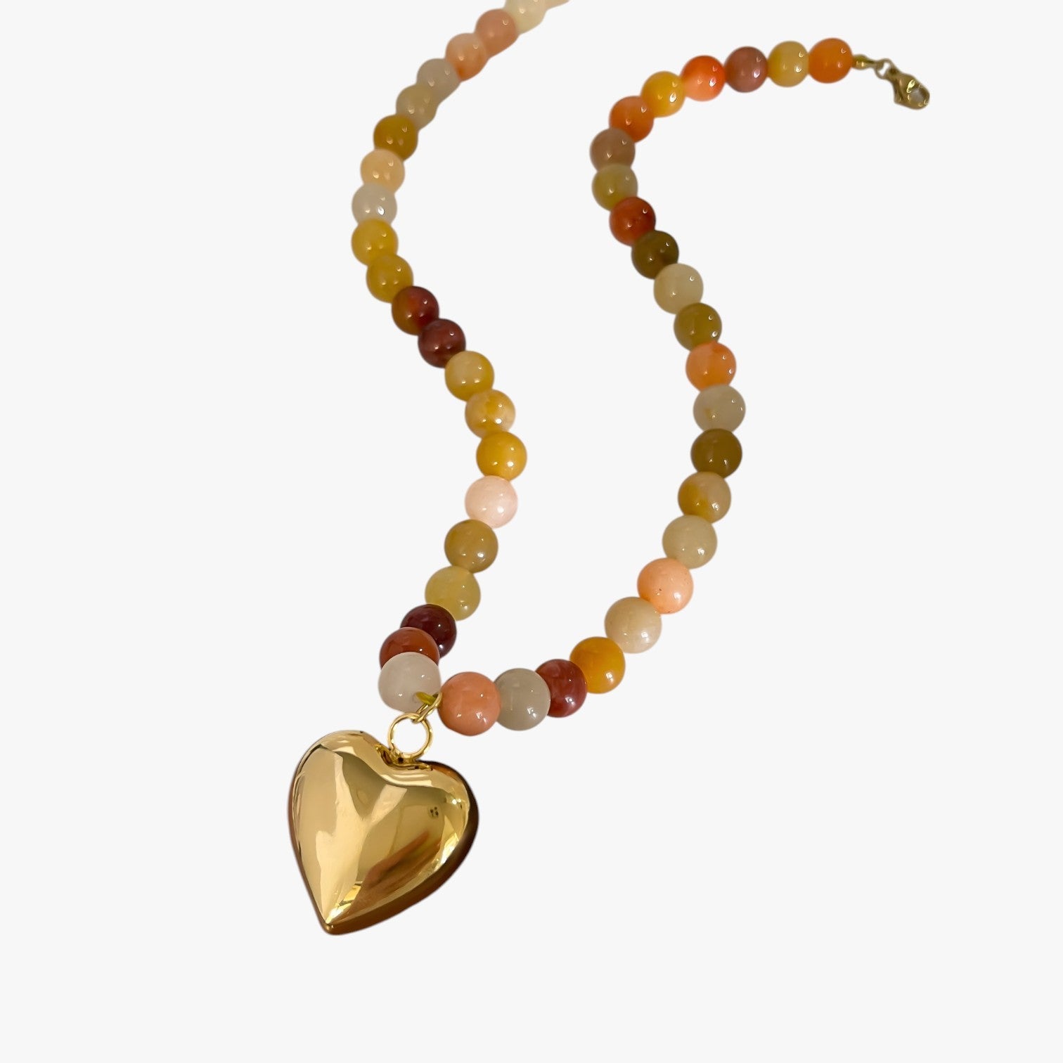 Peri | Collana di perline impermeabile colorata con cuore dorato - - elegant womens necklaces NECKLACES Necklaces for Women - Concept Palermo