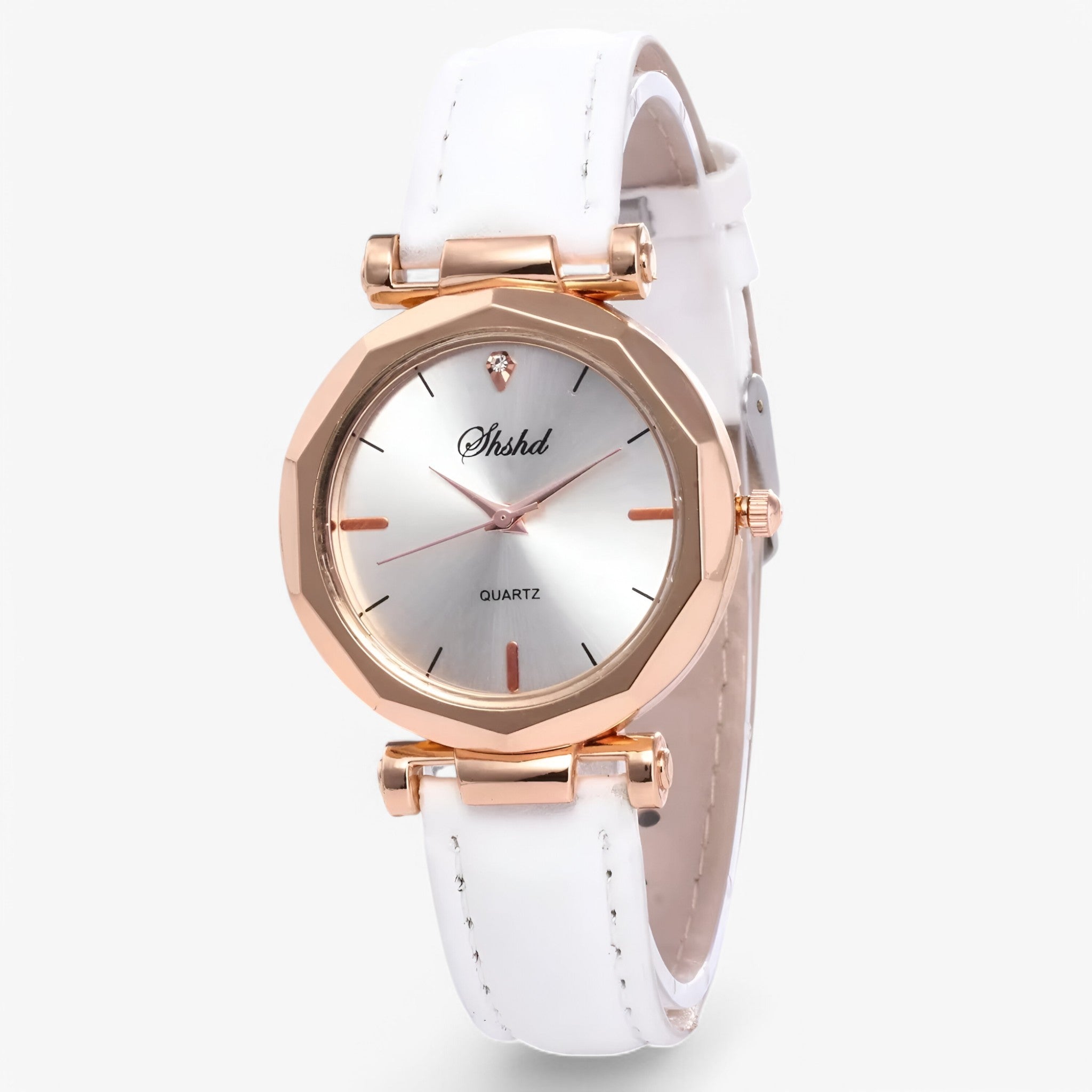 Aria | Orologio da donna in pelle con cristalli e movimento al quarzo - Bianca - female watch watch for women - Concept Palermo