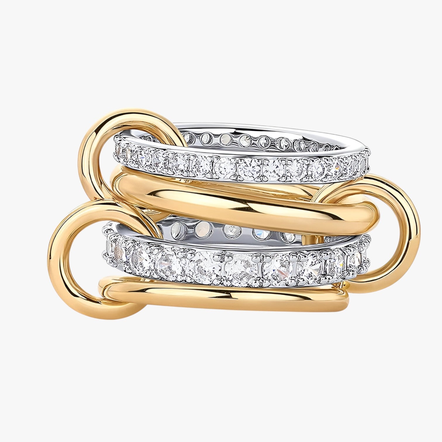 Elise | 18K gold stacked rings with cubic zirconia - Anelli impilabili - Ring Rings women ring womens ring - Concept Palermo