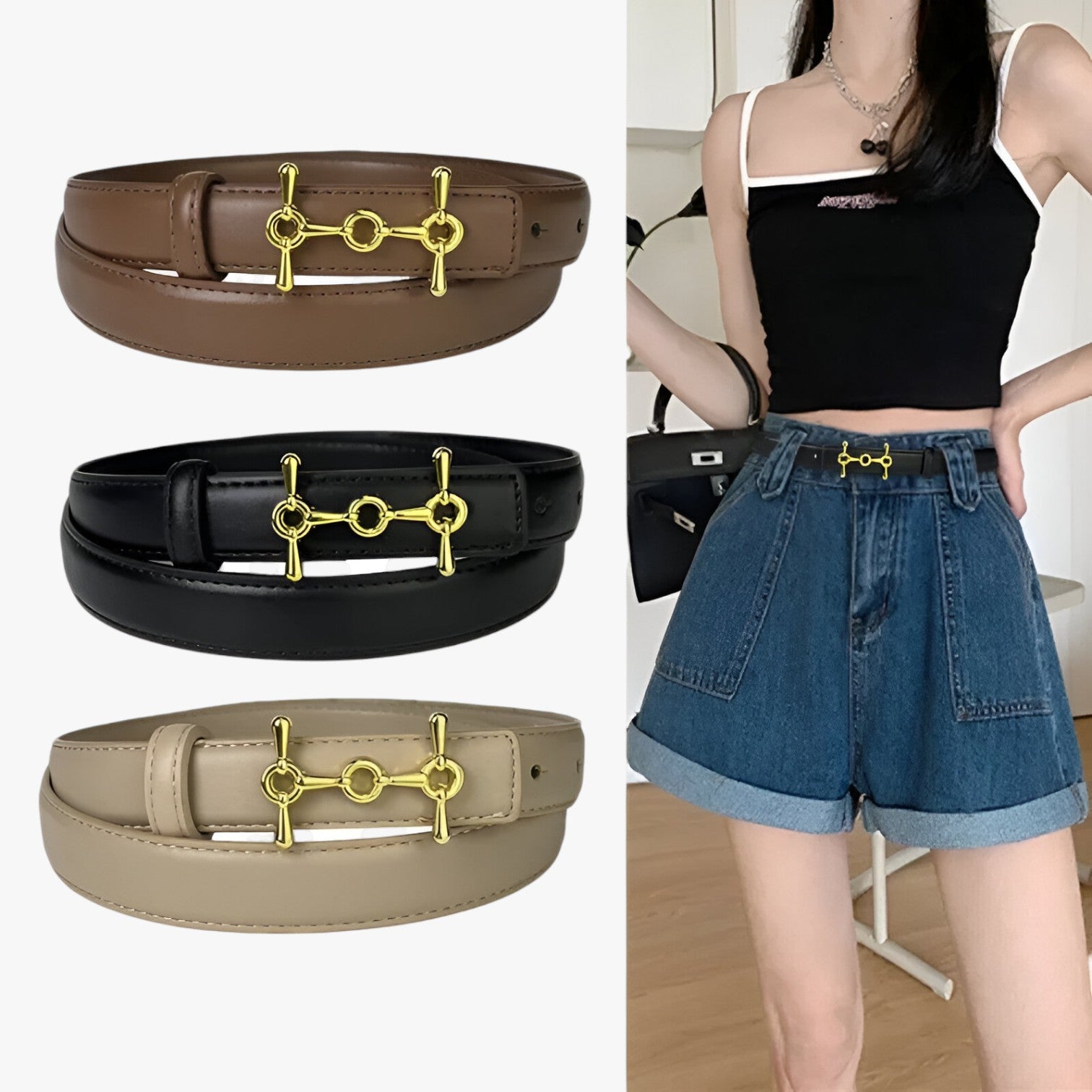 Wrenley | Cintura in pelle elegante – design senza tempo e vestibilità perfetta - - belts waist belt for women Womens belt - Concept Palermo