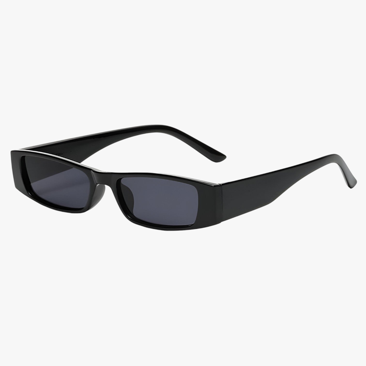 Lenora | Retro Slim Cat-Eye Occhiali da sole – Stile audace, protezione UV - Nero lucido - Fashion Sunglasses polarized sunglasses women Rectangular Sunglasses Sunglasses - Concept Palermo