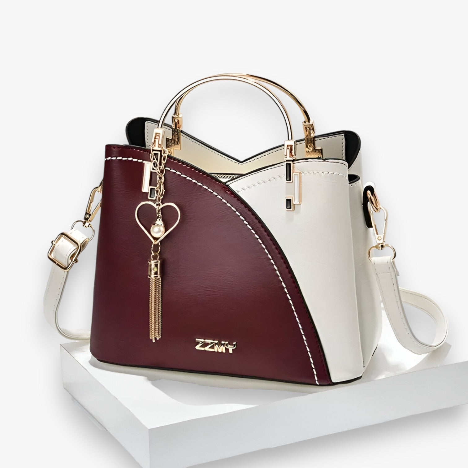 Loisa | Borsa a tracolla in pelle per donna elegante e versatile in colori alla moda - Bordeaux - bag Gift Gifts for women Shoulder Bags women womens fashion - Concept Palermo