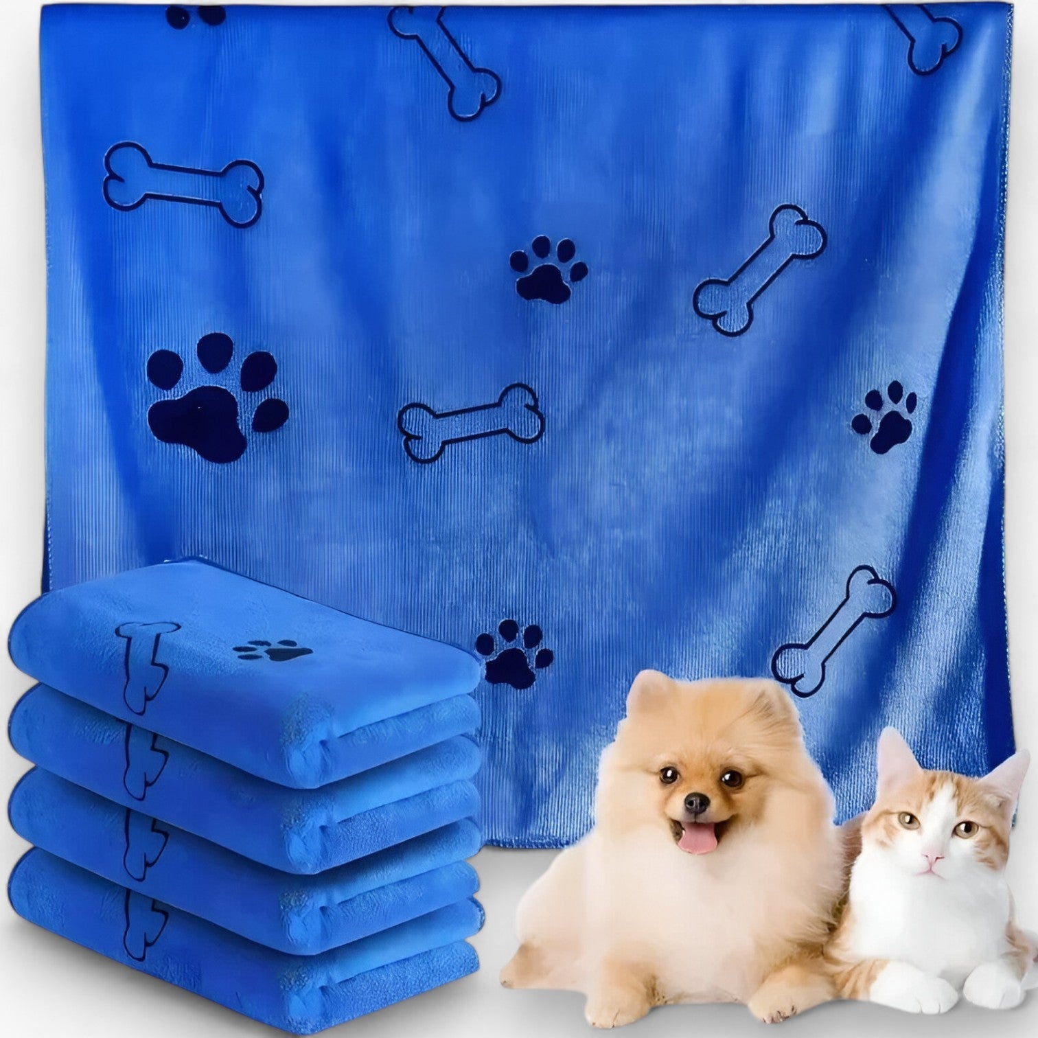 Rex | Asciugamano in Microfibra ad Asciugatura Rapida per Cani e Gatti - Blu 60cm - pet pet accessories PET SUPPLIES - Concept Palermo