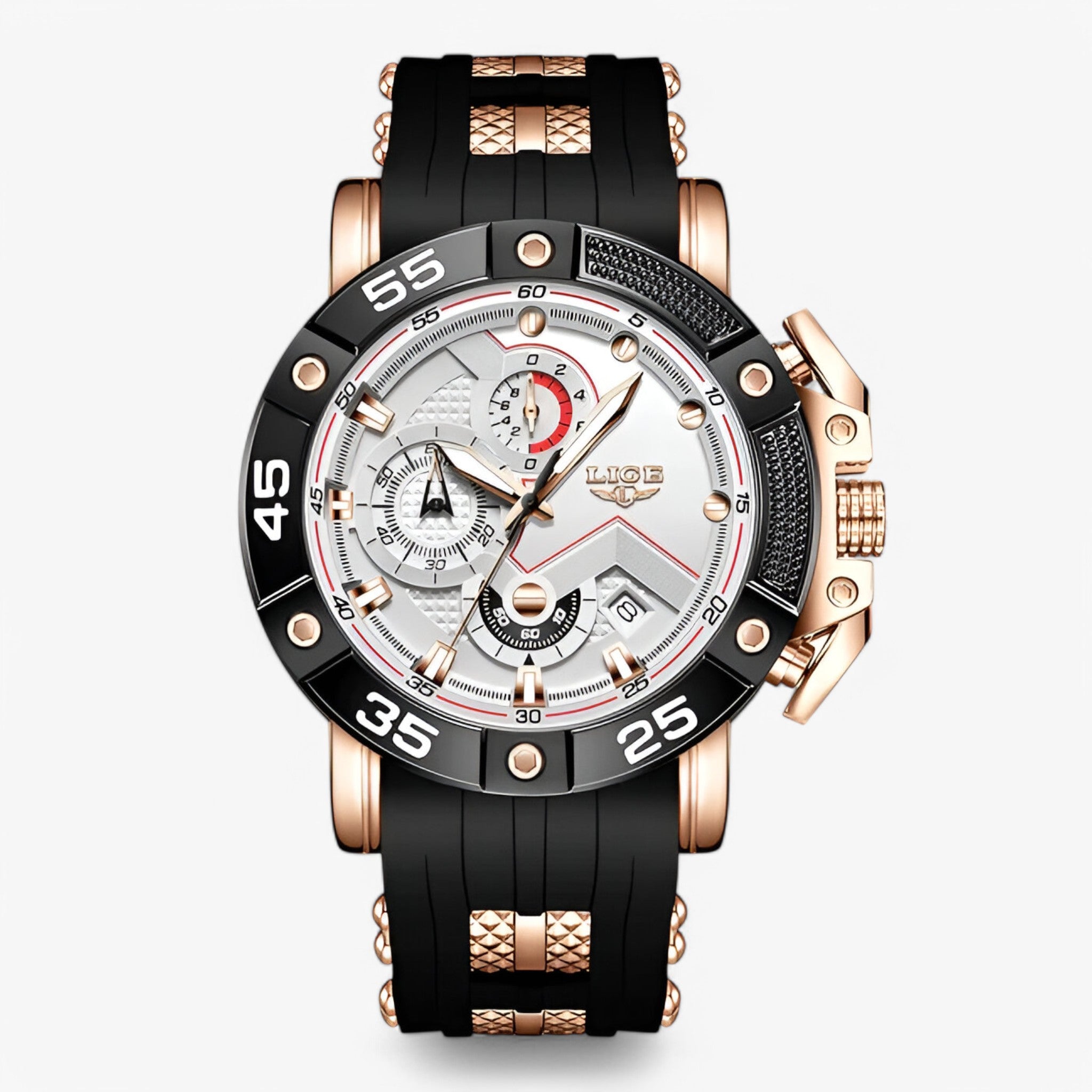 Paco | Orologio da uomo militare sportivo al quarzo “Paco – Creato Per Chi Ama L’Azione.” - oro rosa bianco - watch for men - Concept Palermo