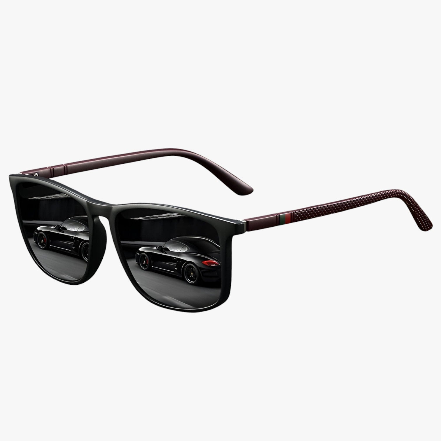Jasper | Occhiali polarizzati vintage a strisce - Nero Rosso - Fashion Sunglasses mens sunglasses Sunglasses - Concept Palermo