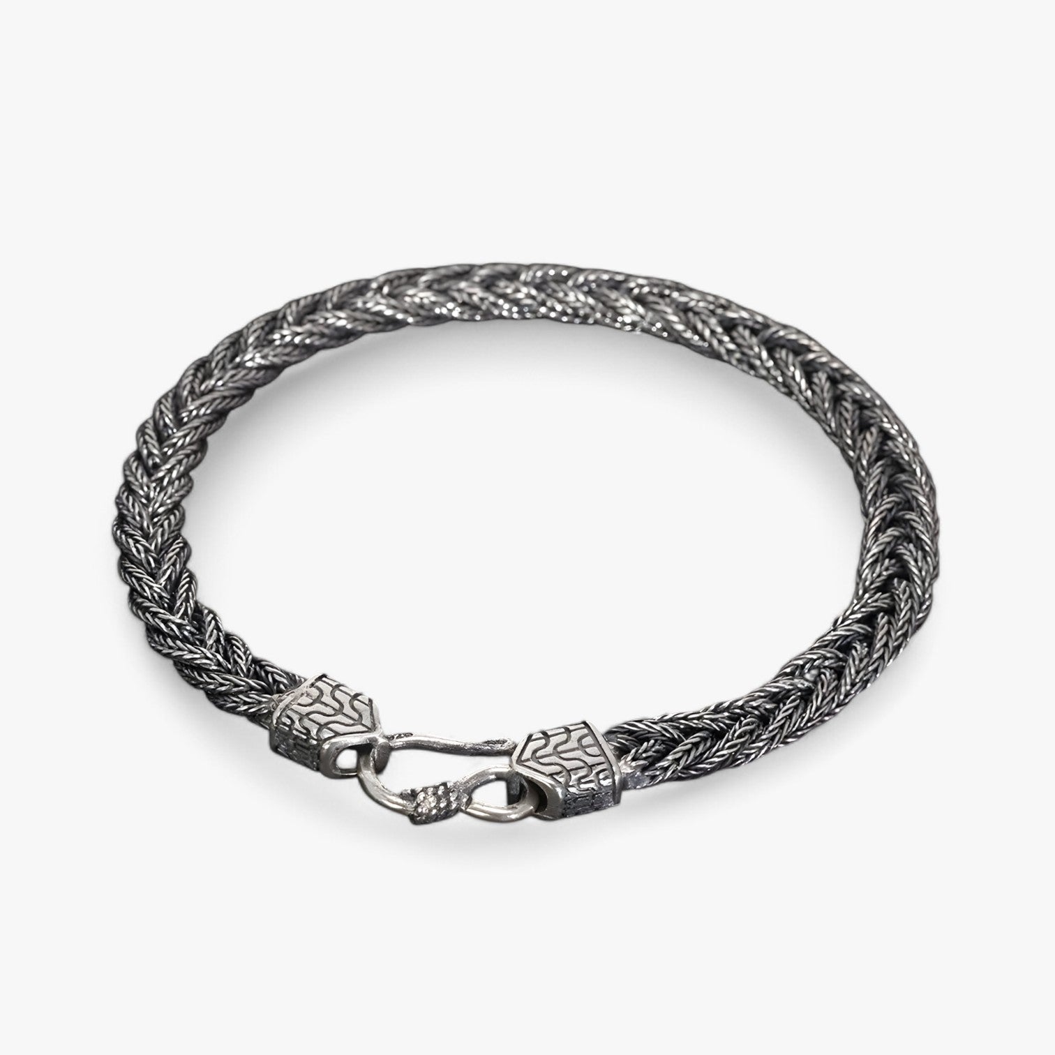 Konsta | Bracciale in Argento Vintage – Eleganza Robusta e Intrecciata a Mano - Argento - BRACELET mens accessory mens bracelet - Concept Palermo