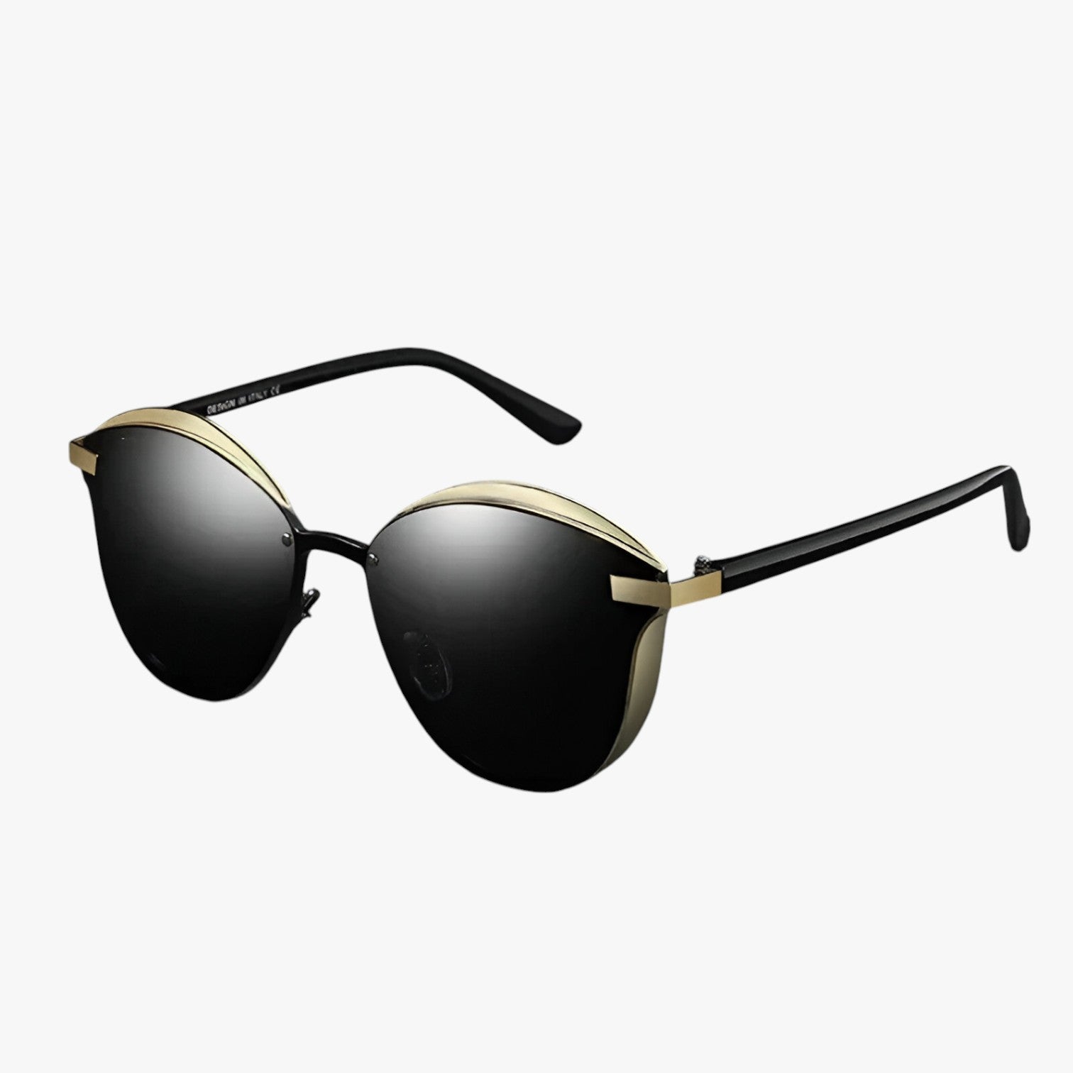 Adelina | Occhiali da sole tondi polarizzati – elegante protezione UV per donne - Oro nero - Fashion Sunglasses polarized sunglasses women Sunglasses - Concept Palermo
