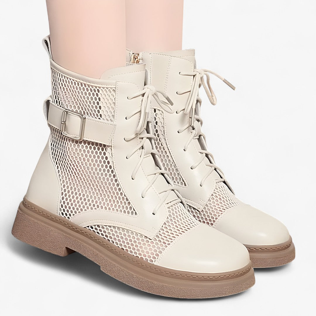 Talia | Stivali in rete con lacci e plateau sottile per l'estate - - BOOTS Boots & Shoes - Concept Palermo