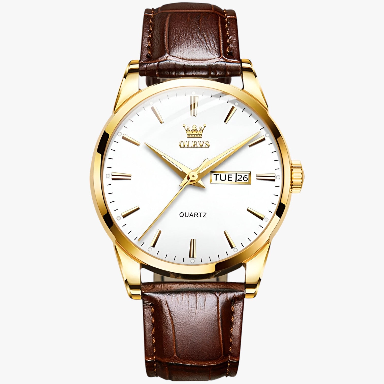 Antonio | Orologio classico in pelle impermeabile - Bianco dorato - watch watch for men watches WATCHES FOR MEN - Concept Palermo