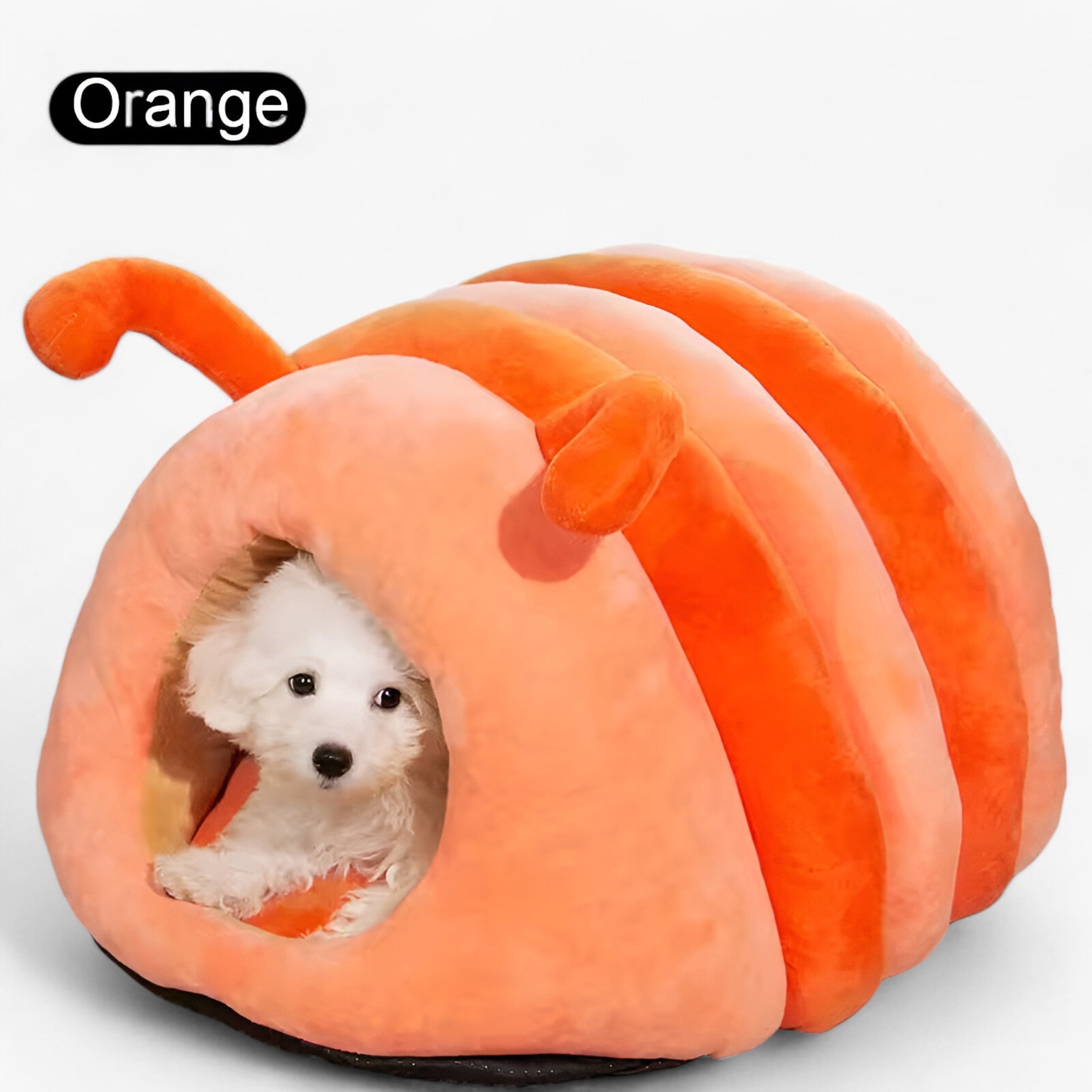 Frosty Haven | Letto per Animali Caldo e Accogliente in Pile con Tenda Invernale - Arancione - - Concept Palermo