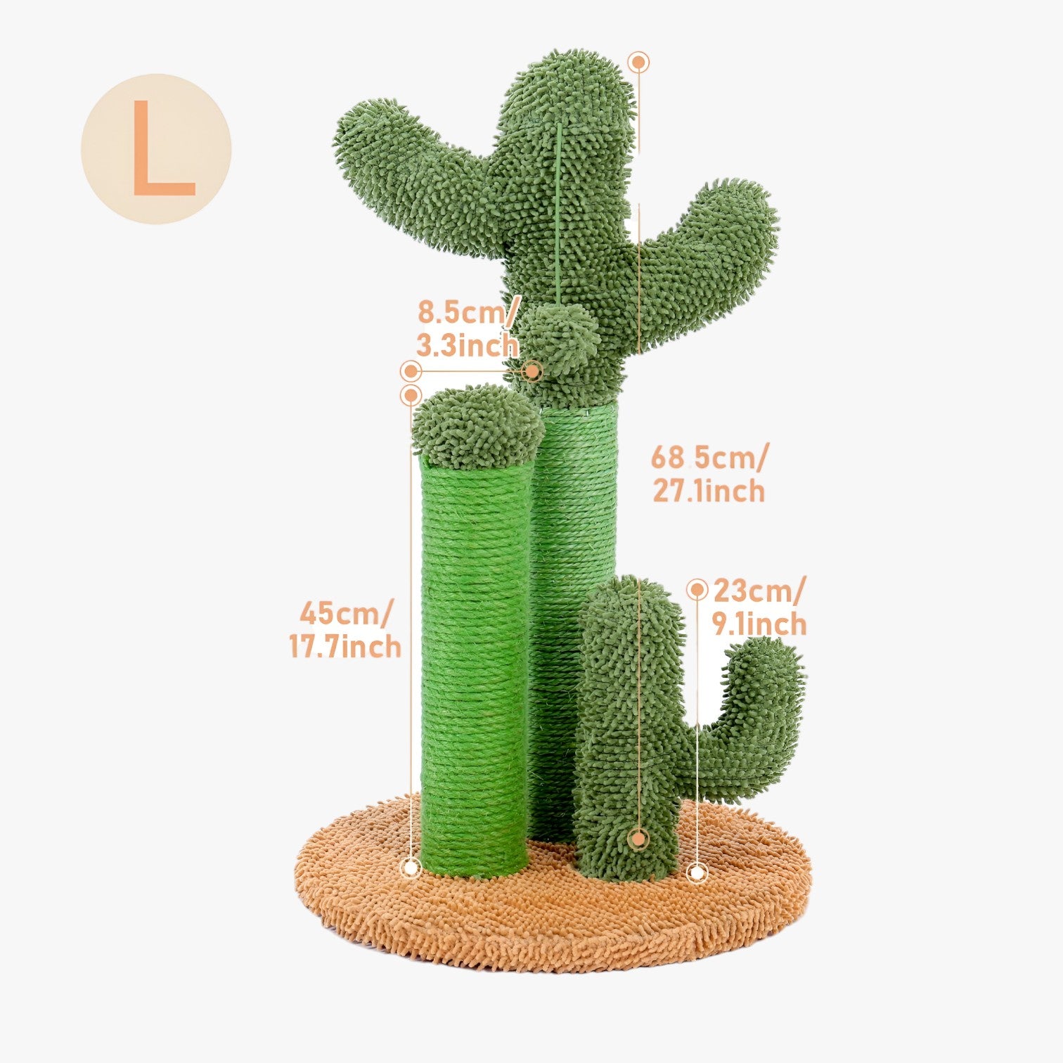 Mitzy | Cactus Scratch Fun Graffiatoio Interattivo a 3 Pali con Pallina Pendente - - pet PET SUPPLIES petproduct Pets - Concept Palermo