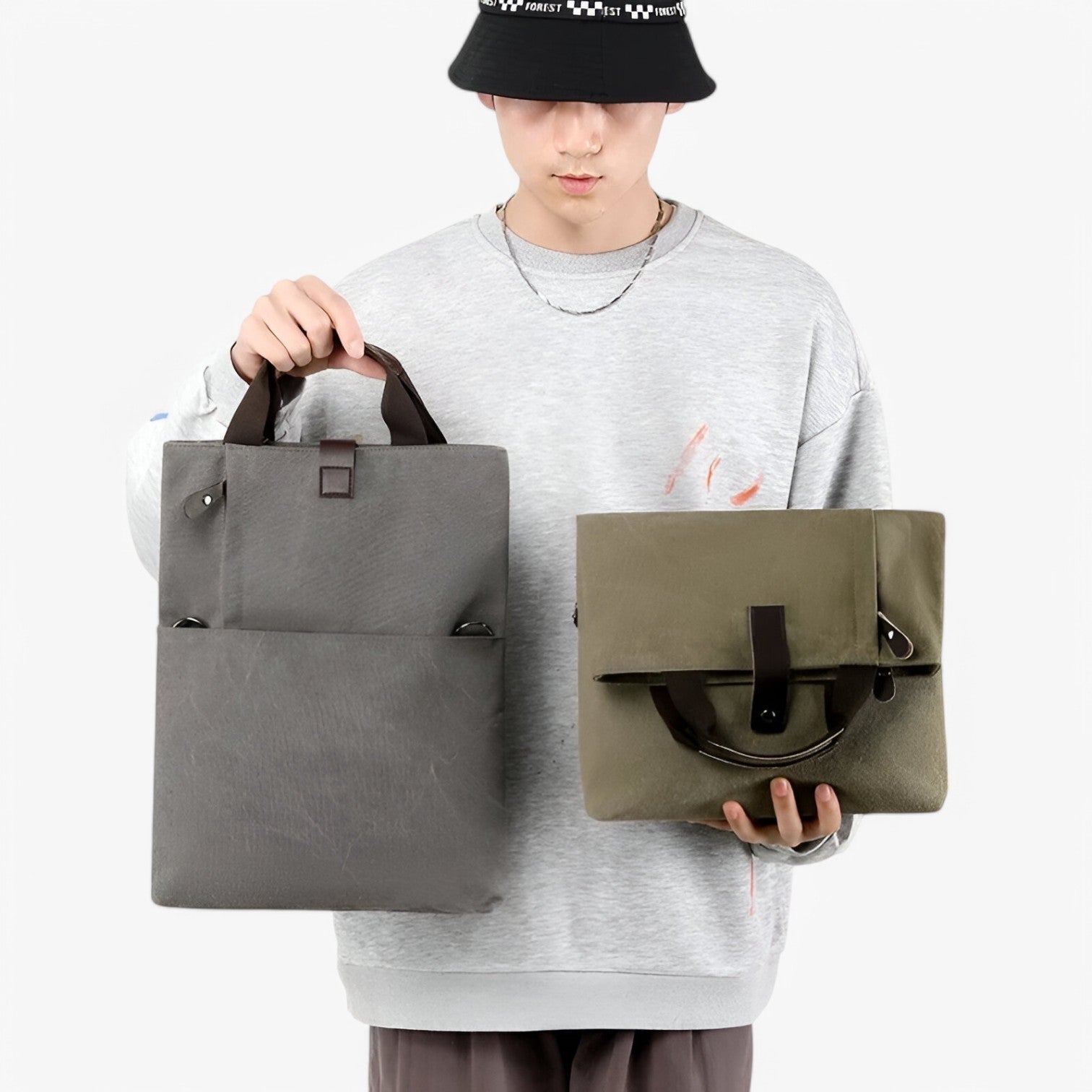 Kelvin | Elegante e versatile: Borsa a tracolla in canvas per uomini - - Bags handbags mens bag - Concept Palermo