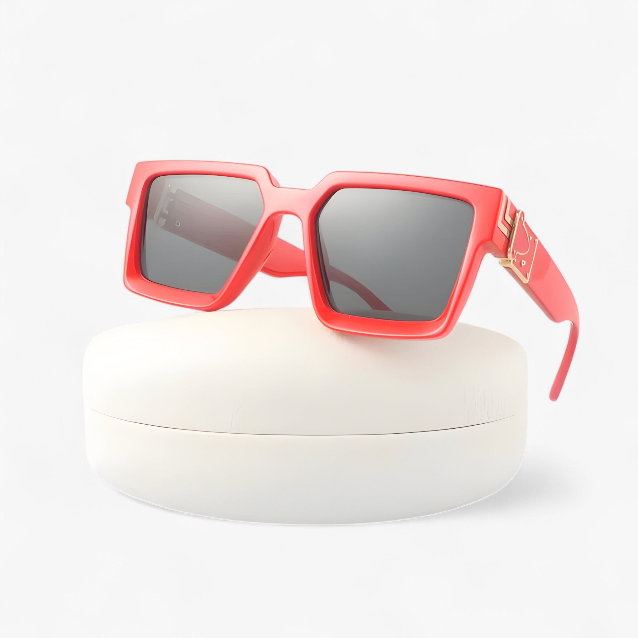 Rex | Occhiali da sole quadrati vintage neri da uomo - rosso no box - Fashion Sunglasses men sunglasses polarized mens sunglasses Polarized man sunglasses Sunglasses sunglasses polarized men - Concept Palermo