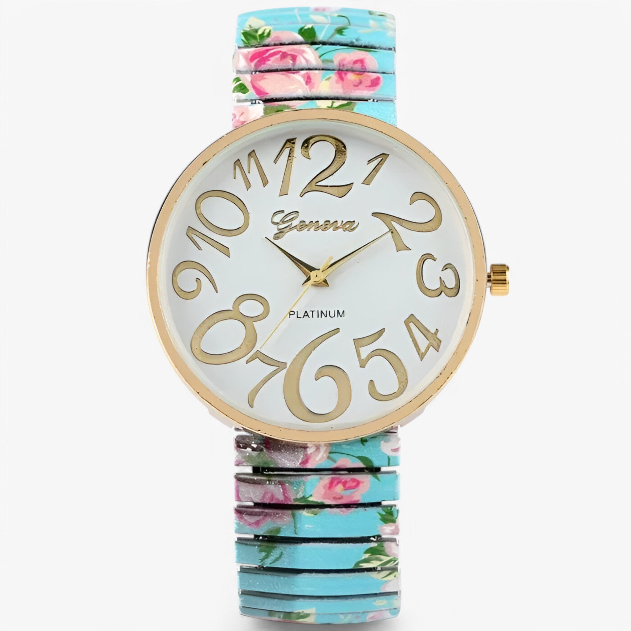 Janine | Orologio da donna con numeri grandi e cinturino elastico - fascia blu - female watch watch for women - Concept Palermo