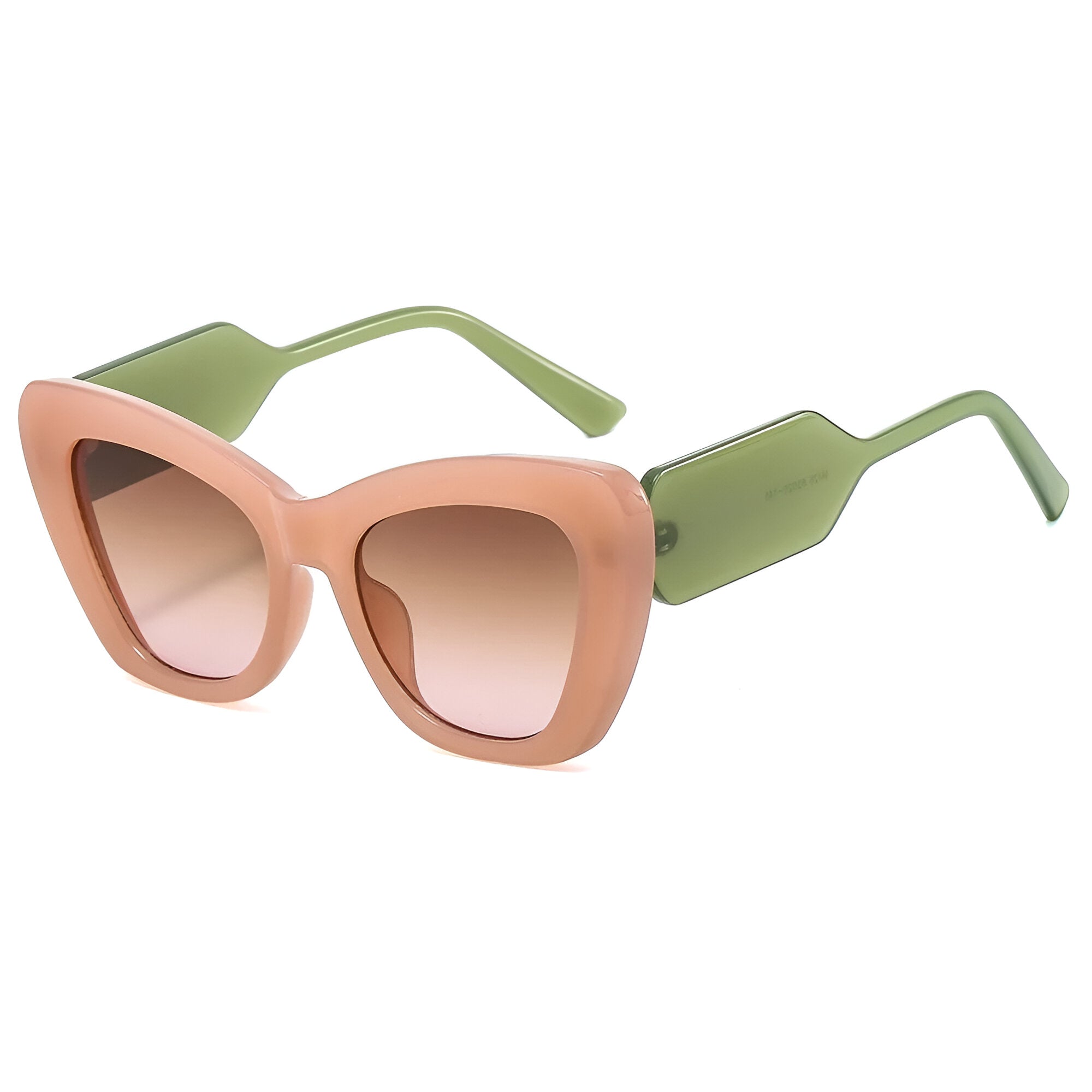 Melanie | Occhiali da sole oversize a forma di occhio di gatto con protezione UV400 - verde rosa come immagine - Cat Eye Sunglasses cateye sunglasses Fashion Sunglasses polarized sunglasses women Sunglasses womens sun glasses - Concept Palermo
