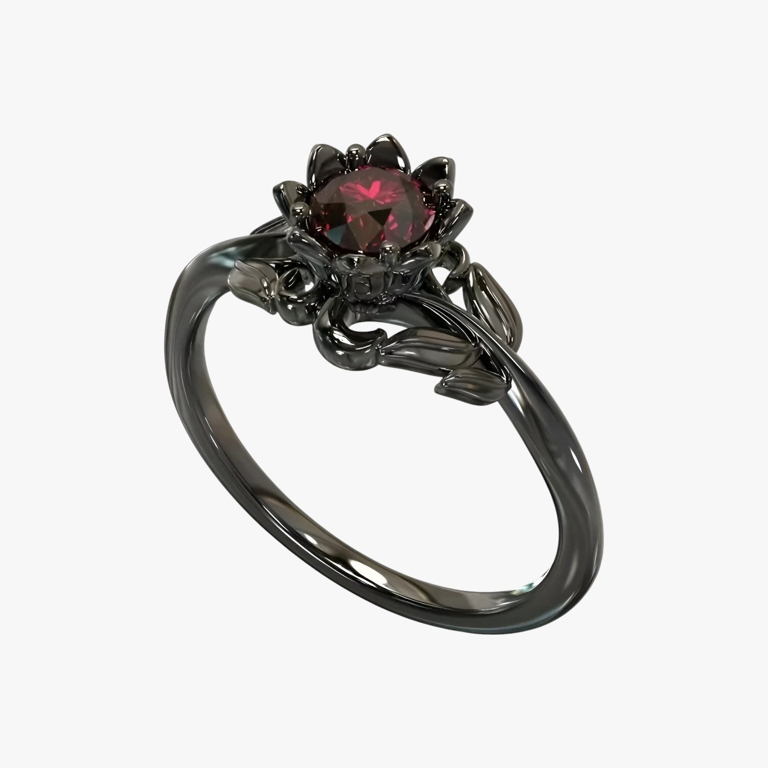 Colleen | Rosa della Notte - Anello elegante con pietra rossa per un look audace - - Rings womens ring - Concept Palermo