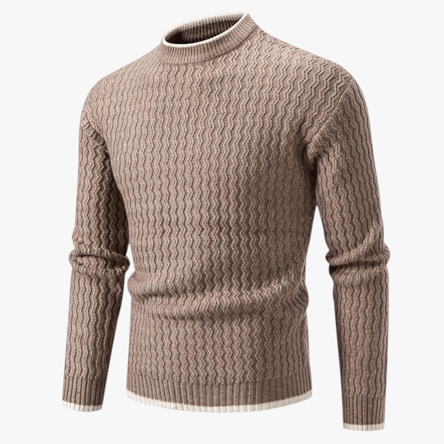Edward | Maglione Slim da uomo – Stile caldo e giovanile - Khaki - Sweater sweater men sweaters & cardigans - Concept Palermo