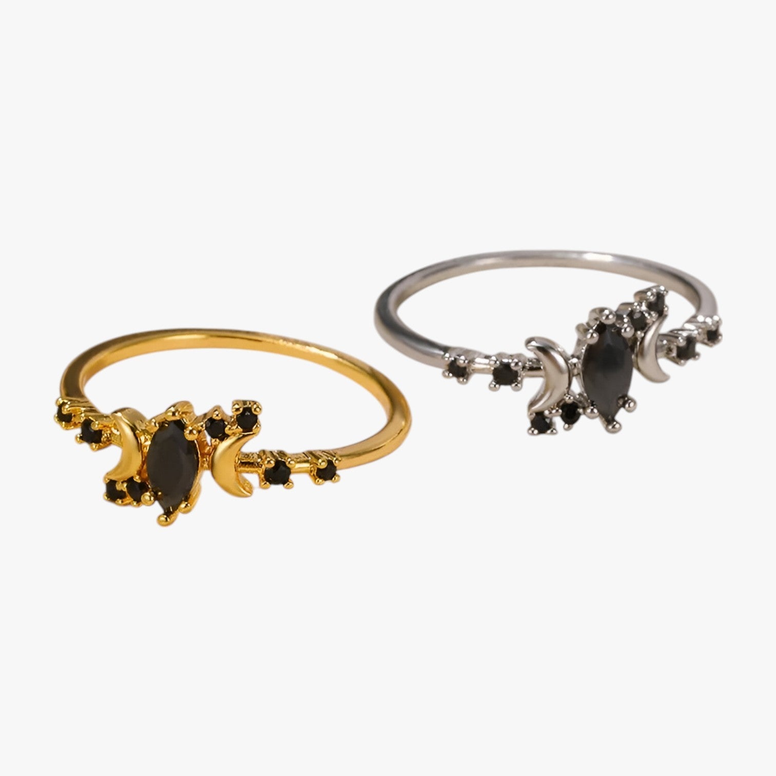 Irene | Anello Lunare Nero – Stile, Sostenibilità e Piena di Simbolismo - - Rings womens ring - Concept Palermo