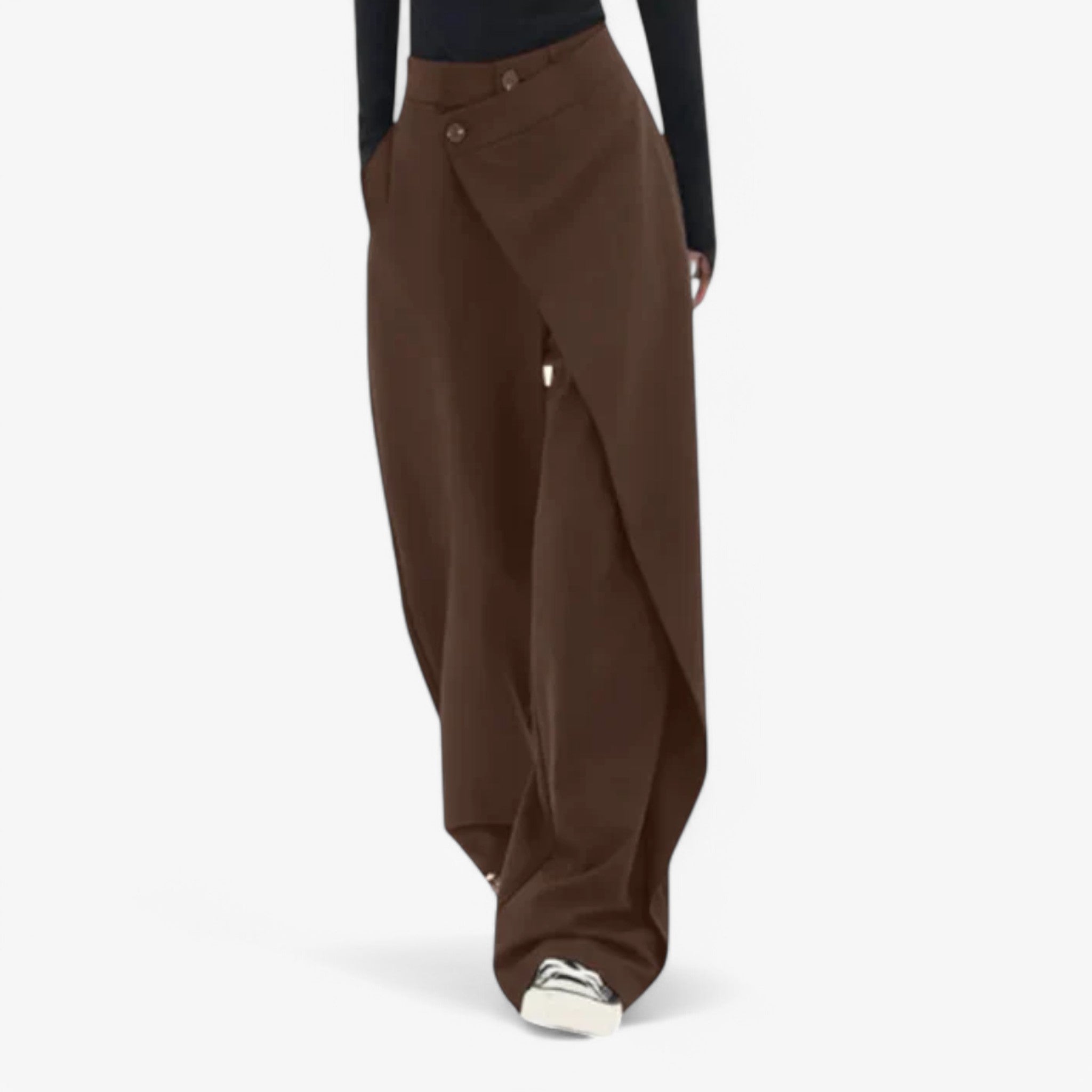 Lea - Pantaloni Asimmetrici - Marrone - - Concept Palermo