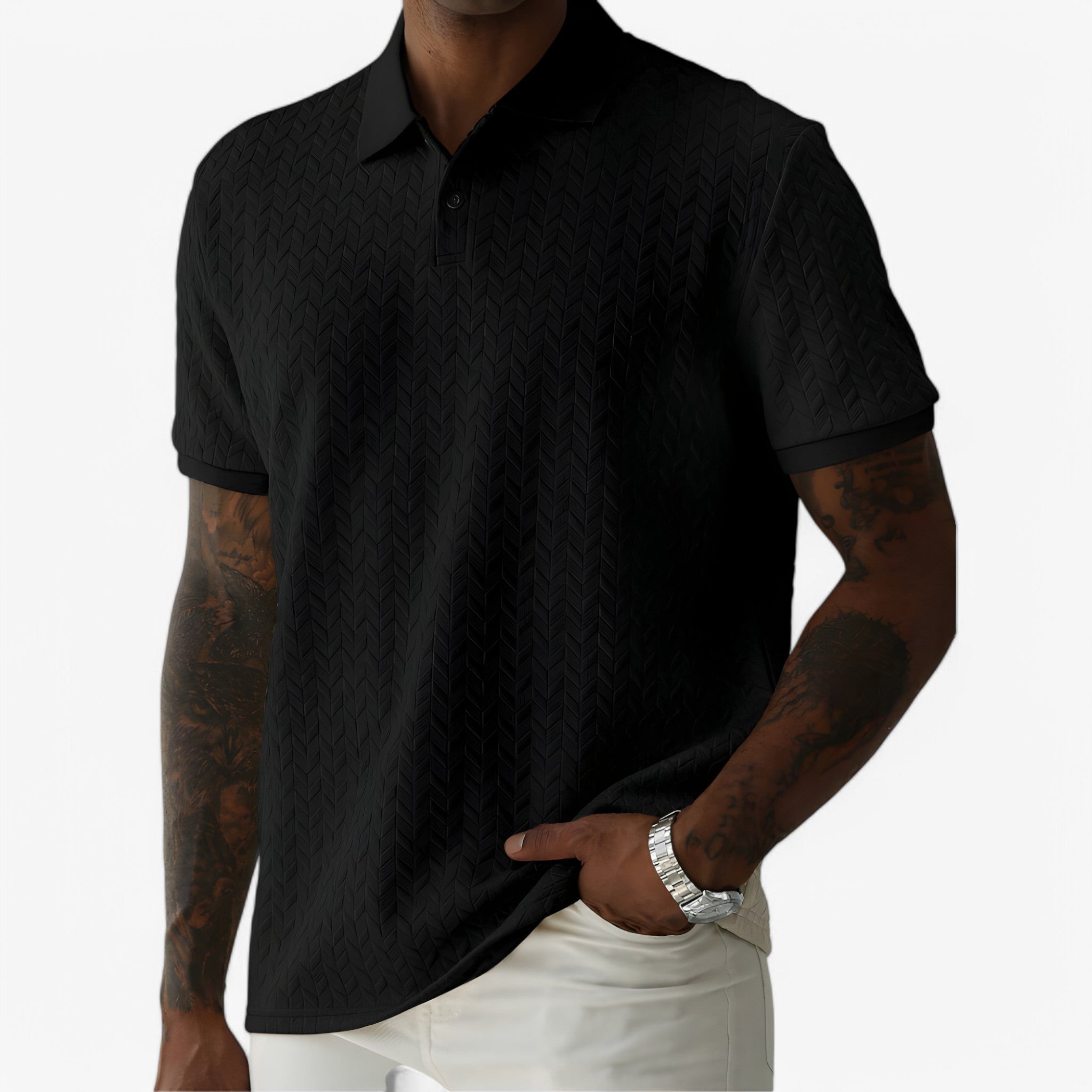 Carlo | Elegante Poloshirt - Nero - Herren jacket - Concept Palermo