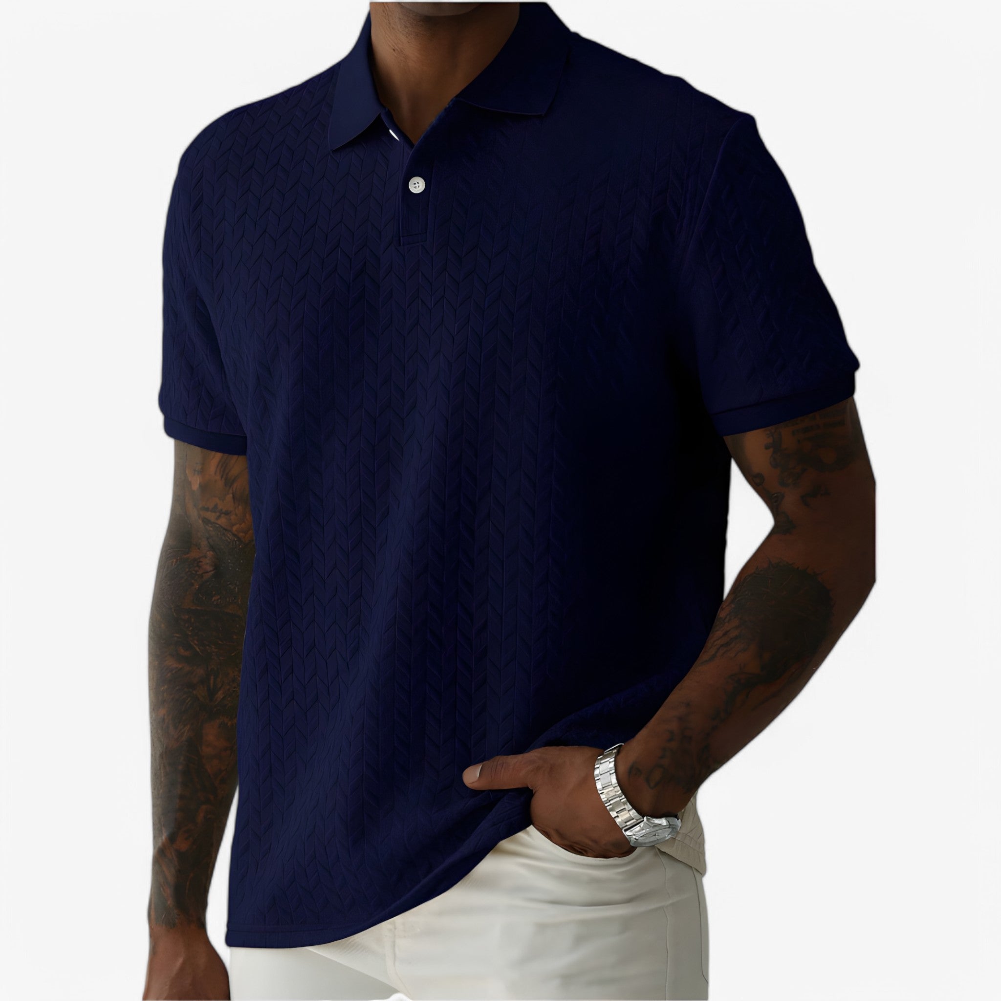Carlo | Elegante Poloshirt - Blu Marino - Herren jacket - Concept Palermo