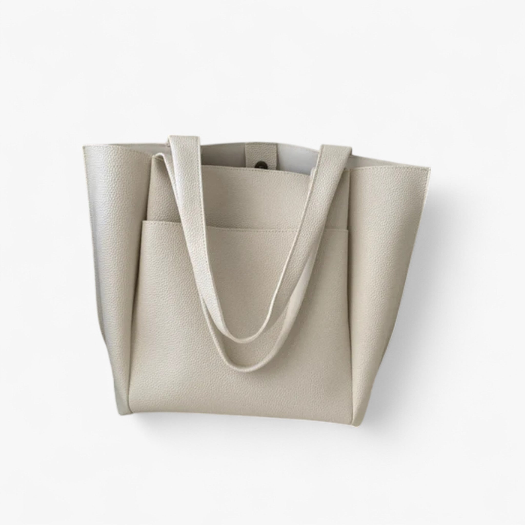 Lyka | Borsa a tracolla di lusso in pelle vegana - Beige 42cmx32cmx12cm - bags handbags Handbags Women Shoulder & Crossbody Bags Shoulder Bags women bags Women's handbags - Concept Palermo