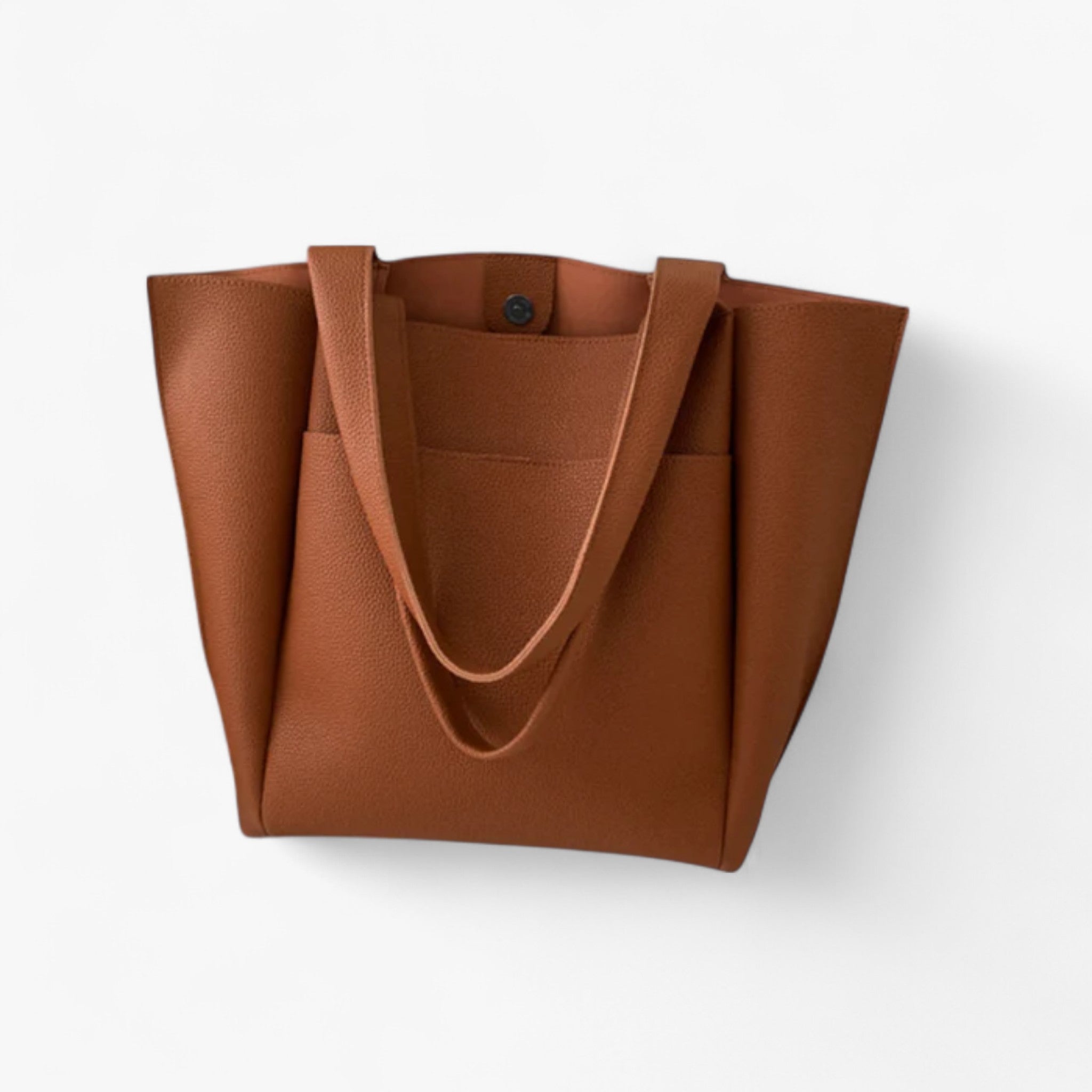 Lyka | Borsa a tracolla di lusso in pelle vegana - Marrone 42cmx32cmx12cm - bags handbags Handbags Women Shoulder & Crossbody Bags Shoulder Bags women bags Women's handbags - Concept Palermo