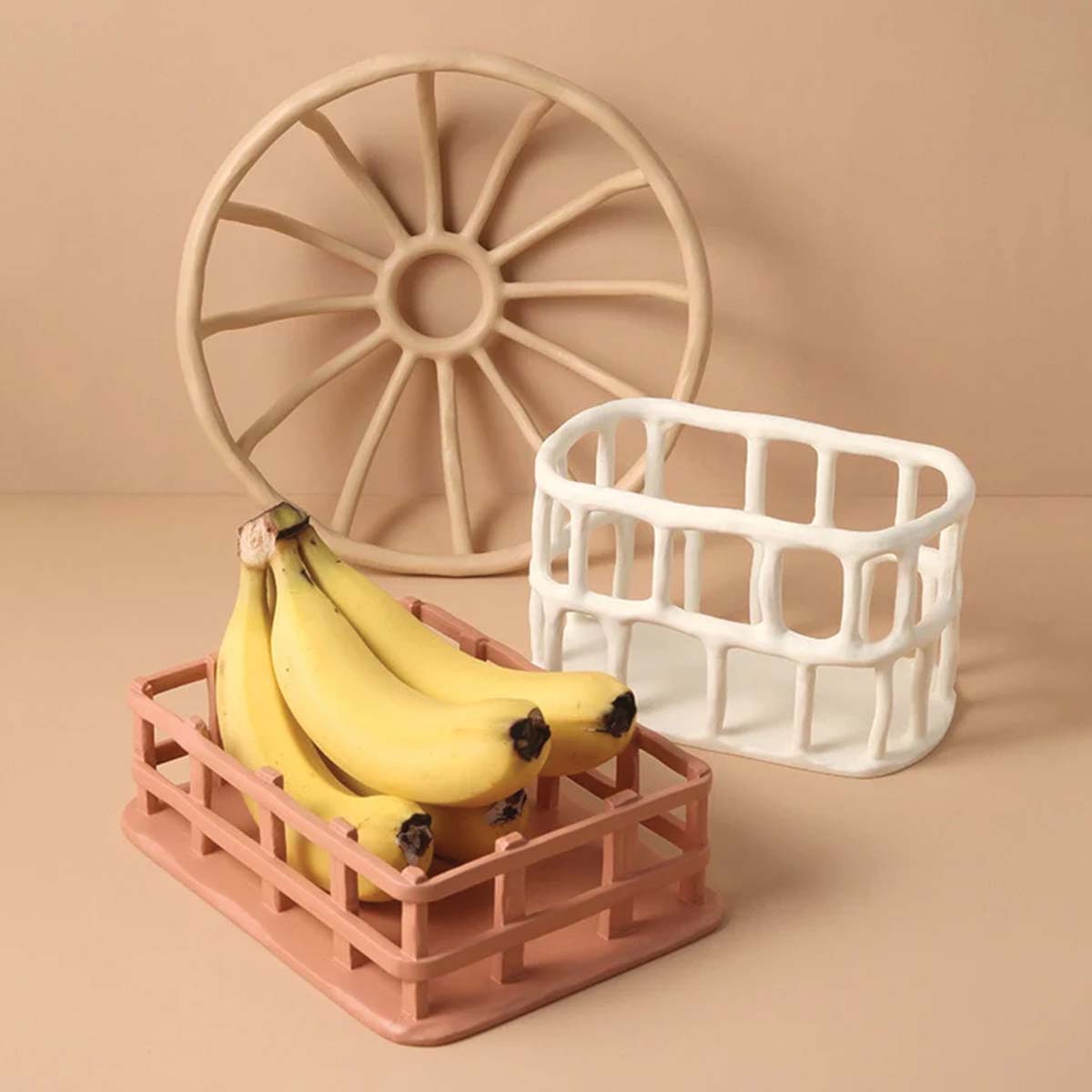 Ciotola di Frutta in Resina Artistica con Design Elegante - - Ceramics Decor Kitchen - Concept Palermo