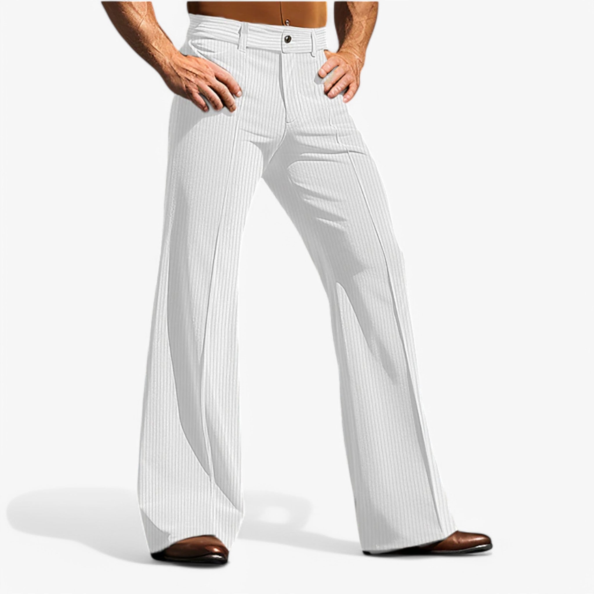Joel | Pantaloni in Velluto a Coste Svasati - Bianco - men week46-monday - Concept Palermo