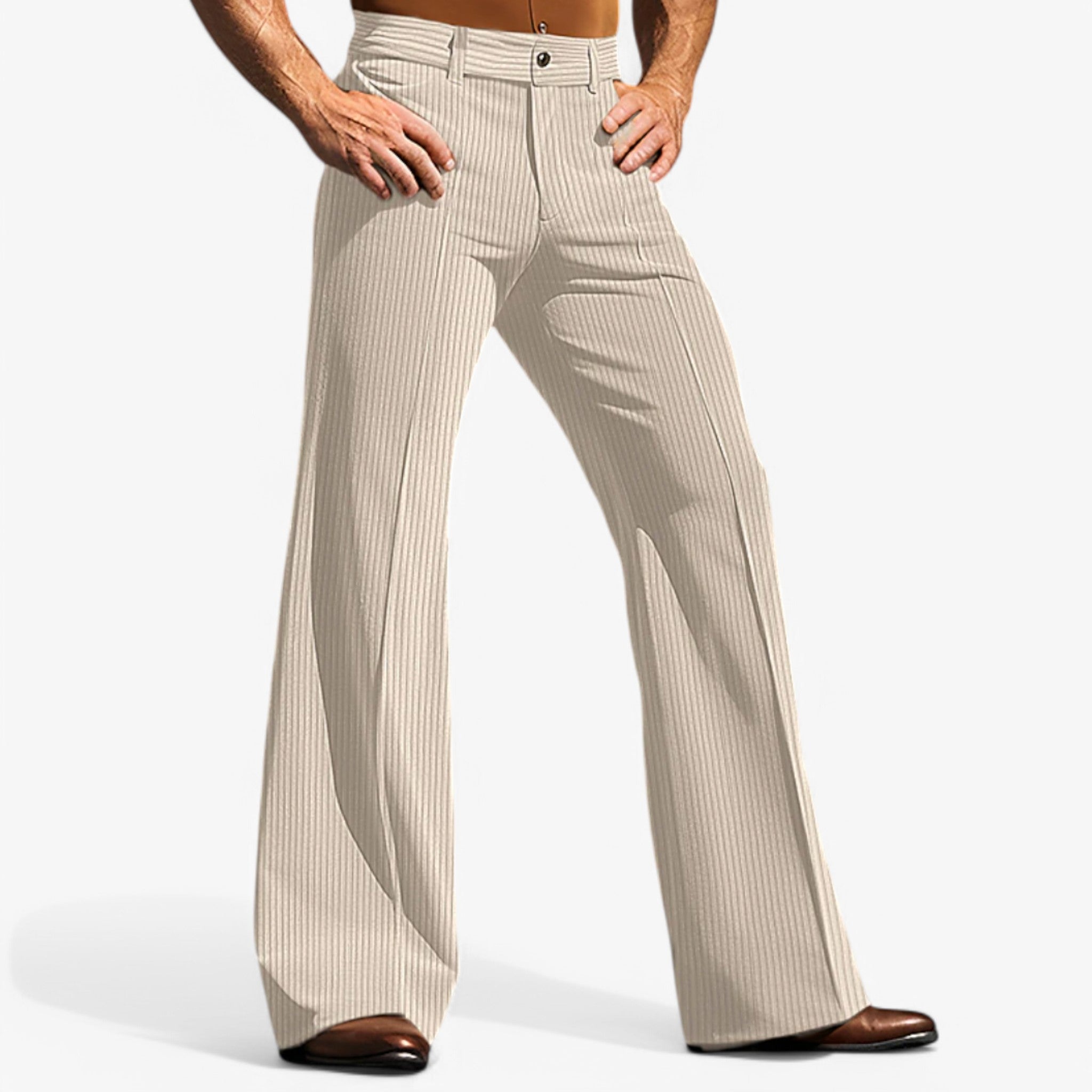 Joel | Pantaloni in Velluto a Coste Svasati - Beige - men week46-monday - Concept Palermo