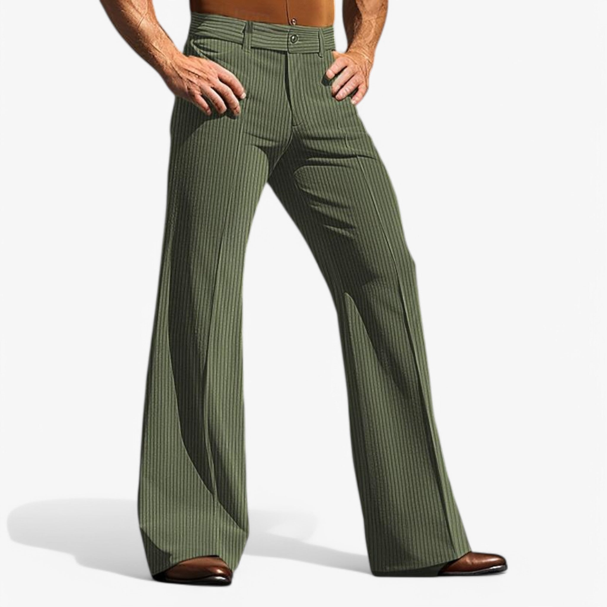 Joel | Pantaloni in Velluto a Coste Svasati - Verde - men week46-monday - Concept Palermo