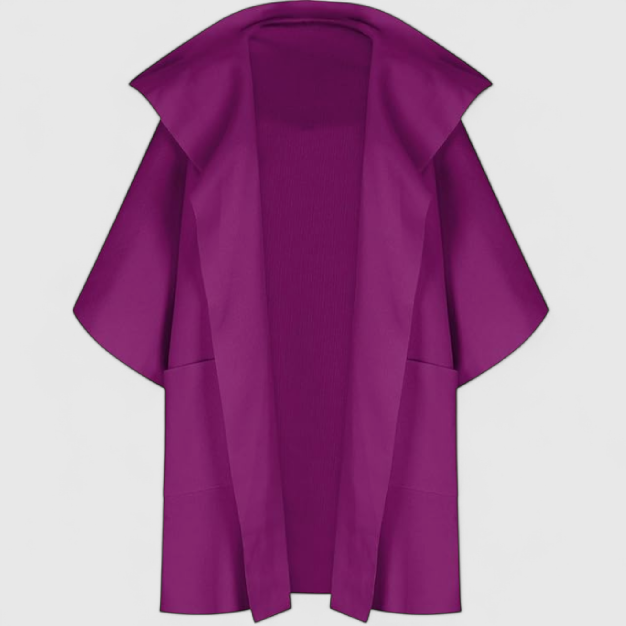 Mikte | Cappotto Donna Elegante Midi con Maniche - Viola - abbigliamento casual cappotto colori vari cappotto con collo a revers cappotto cotone cappotto elegante cappotto maniche midi cappotto midi cappotto primaverile cappotto taglie grandi - Concept Palermo