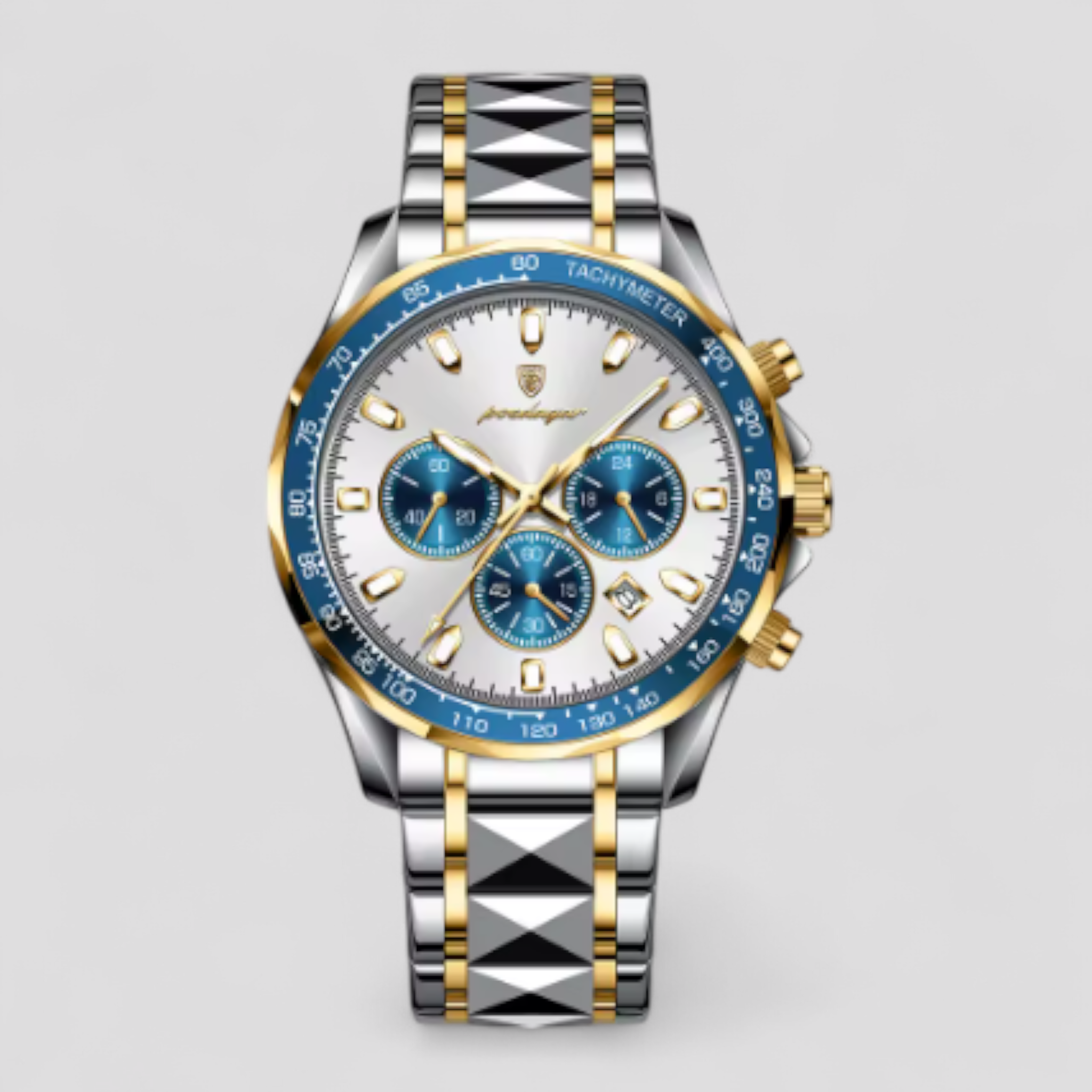 Adriano | Orologio Cronografo in Acciaio di Lusso - Bianco argento - watches - Concept Palermo