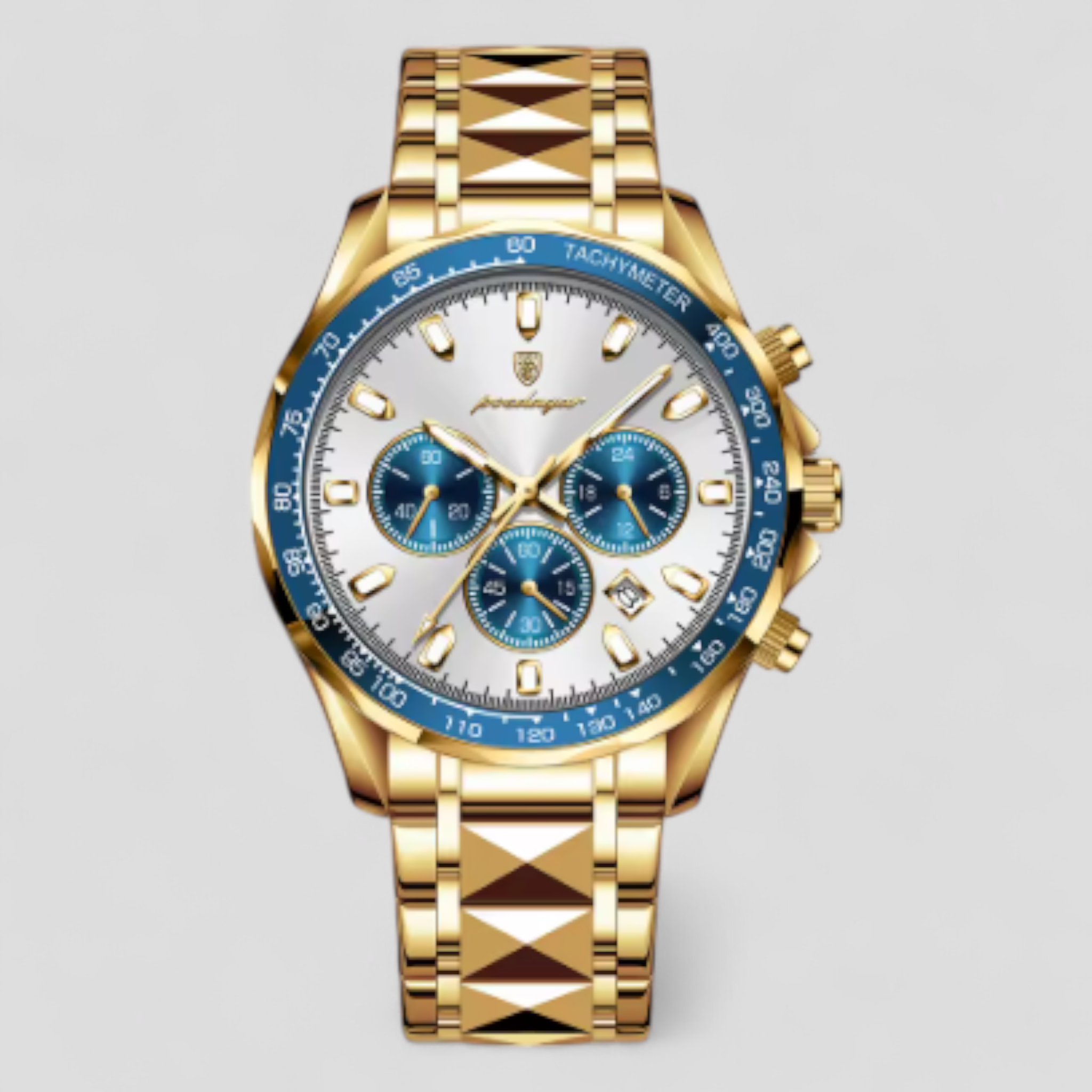 Adriano | Orologio Cronografo in Acciaio di Lusso - Oro Bianco - watches - Concept Palermo