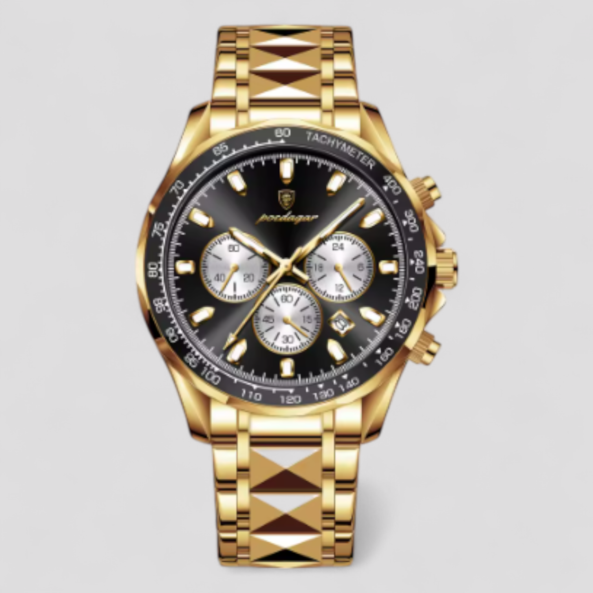 Adriano | Orologio Cronografo in Acciaio di Lusso - Oro Nero - watches - Concept Palermo