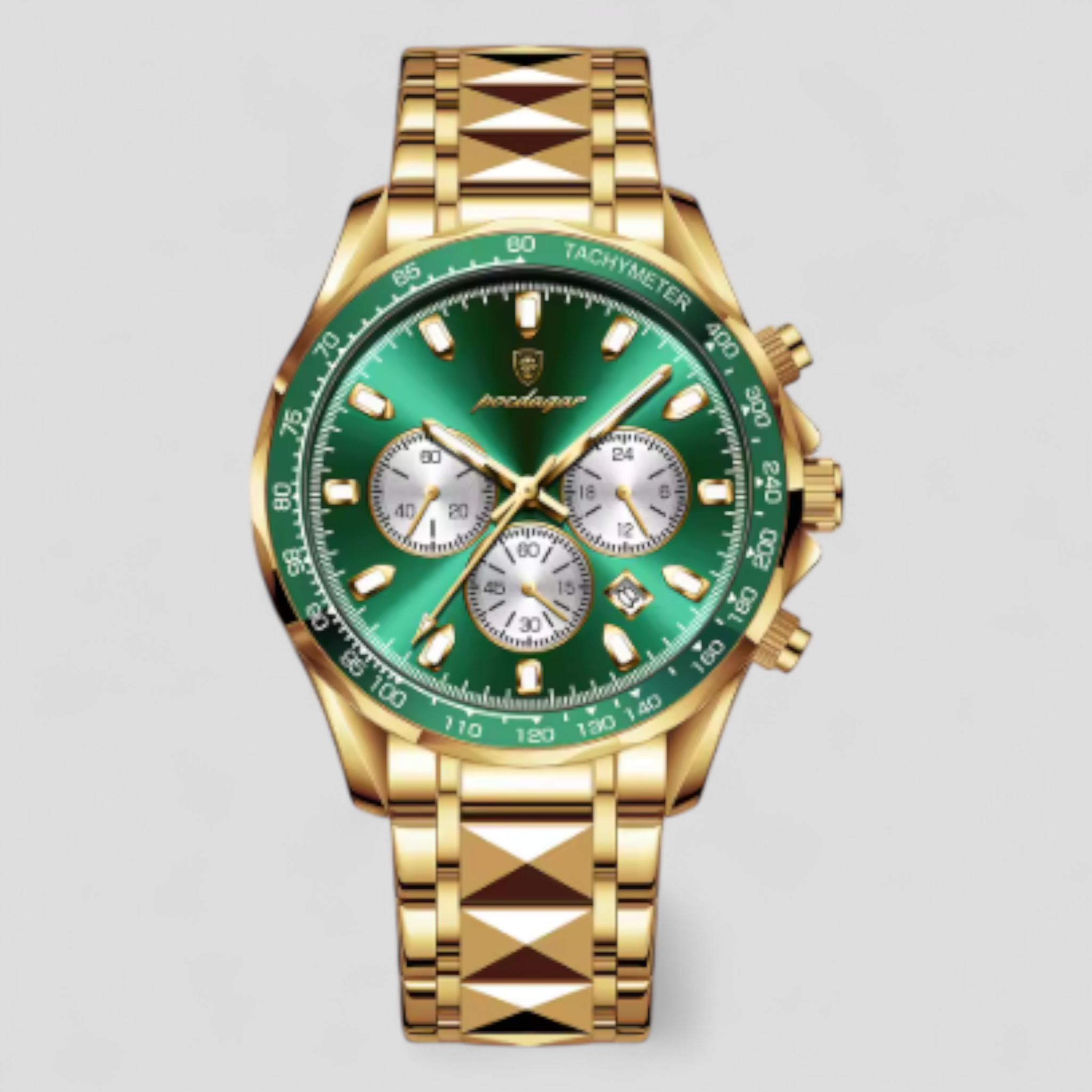 Adriano | Orologio Cronografo in Acciaio di Lusso - Oro Verde - watches - Concept Palermo