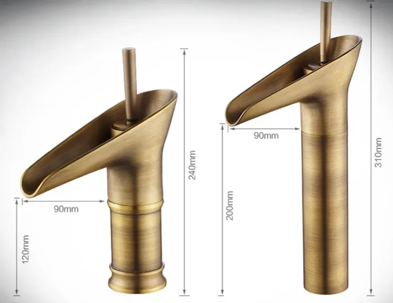 Huck - Waterfall rubinetto antico rubinetto per lavabo da bagno miscelatore per lavabo in ottone - - antique bathroom antique faucet Bathroom Bathroom Faucets faucet brass basin Faucets mixer taps sink faucet Waterfall faucet - Concept Palermo