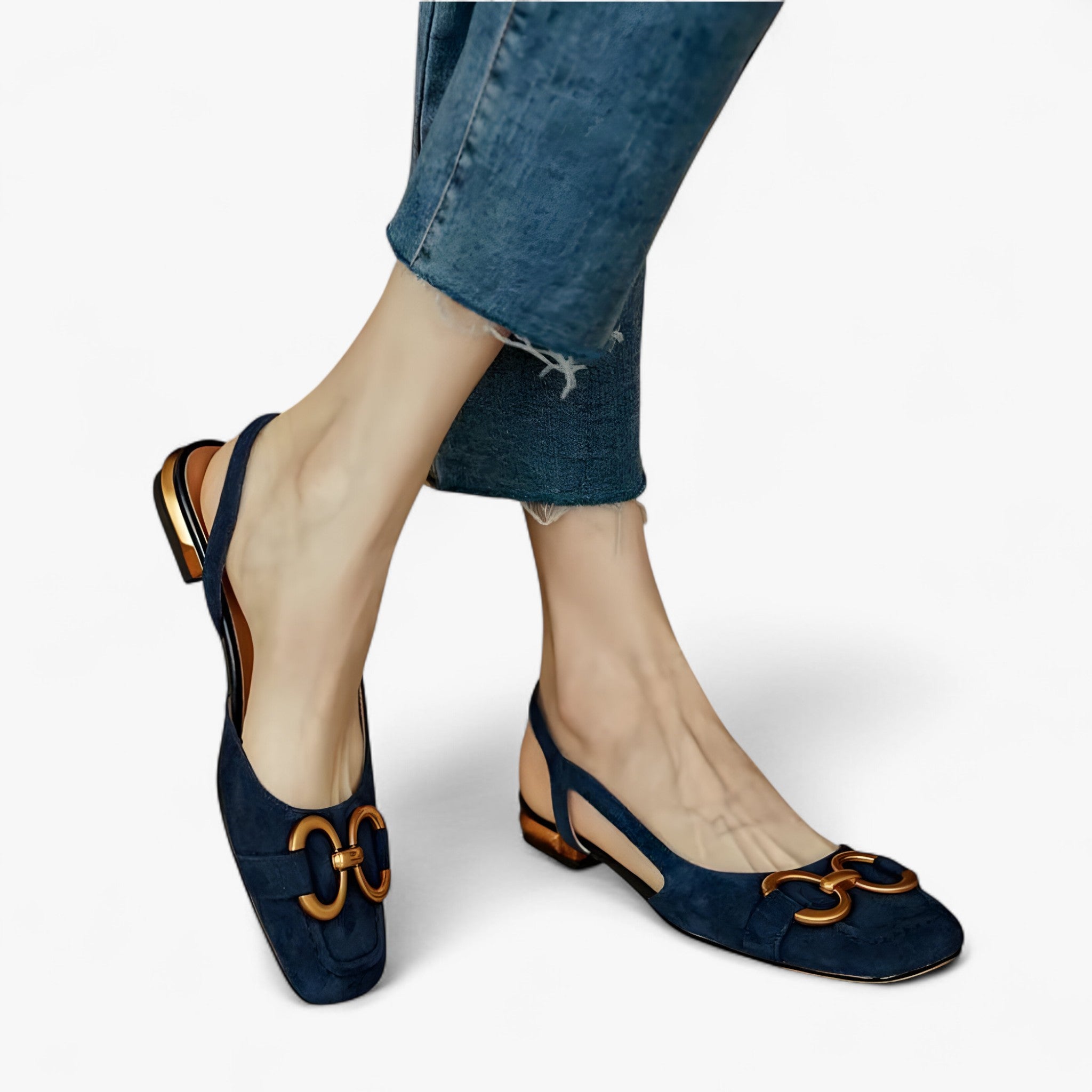 Leny | Sandali Ortopedici Eleganti - Blu scuro - ammortizzazione integrale calzature stabili pantofole ortopediche sandali artigianali sandali comfort sandali estivi sandali ortopedici sandali regolabili scarpe in pelle vestibilità personalizzata - Concept Palermo