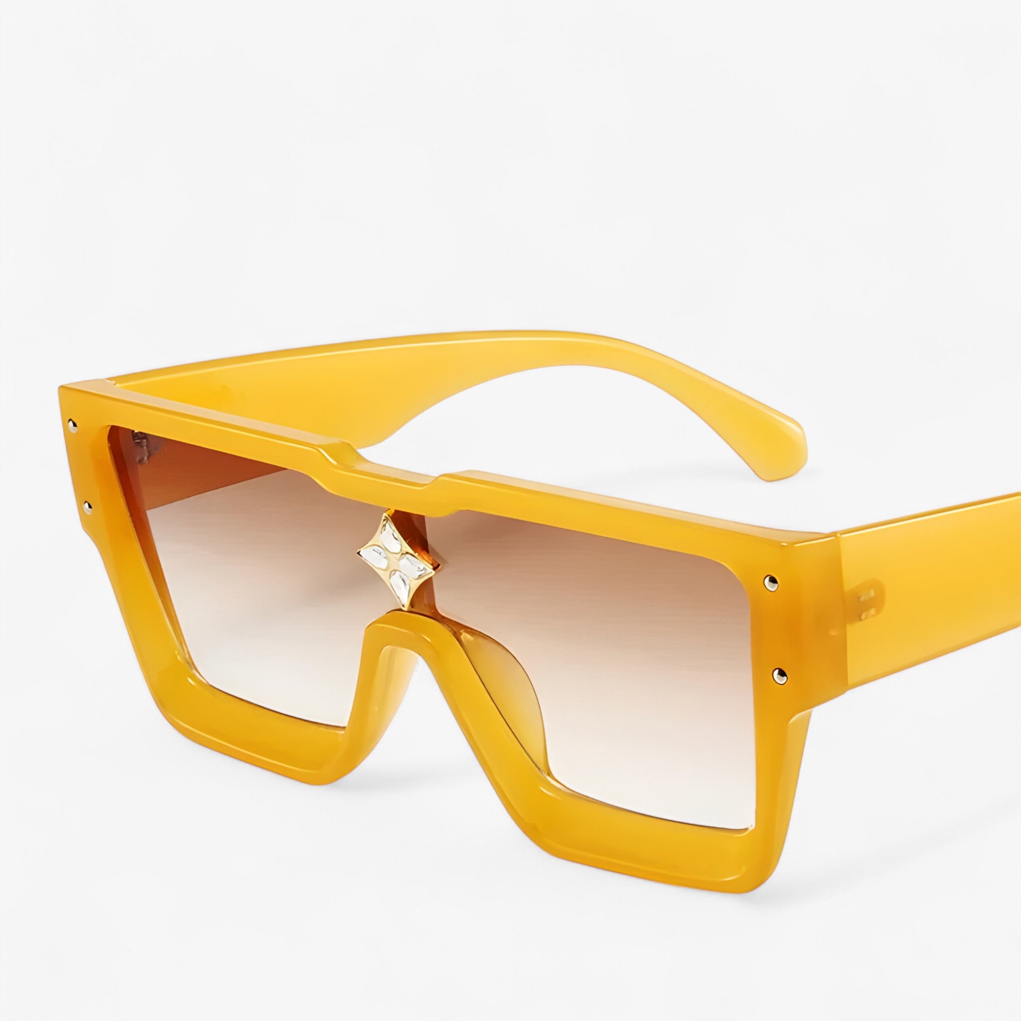 Henri | Occhiali da sole quadrati punk specchiati - Tè Giallo - Fashion Sunglasses men sunglasses polarized mens sunglasses Polarized man sunglasses Sunglasses sunglasses polarized men - Concept Palermo